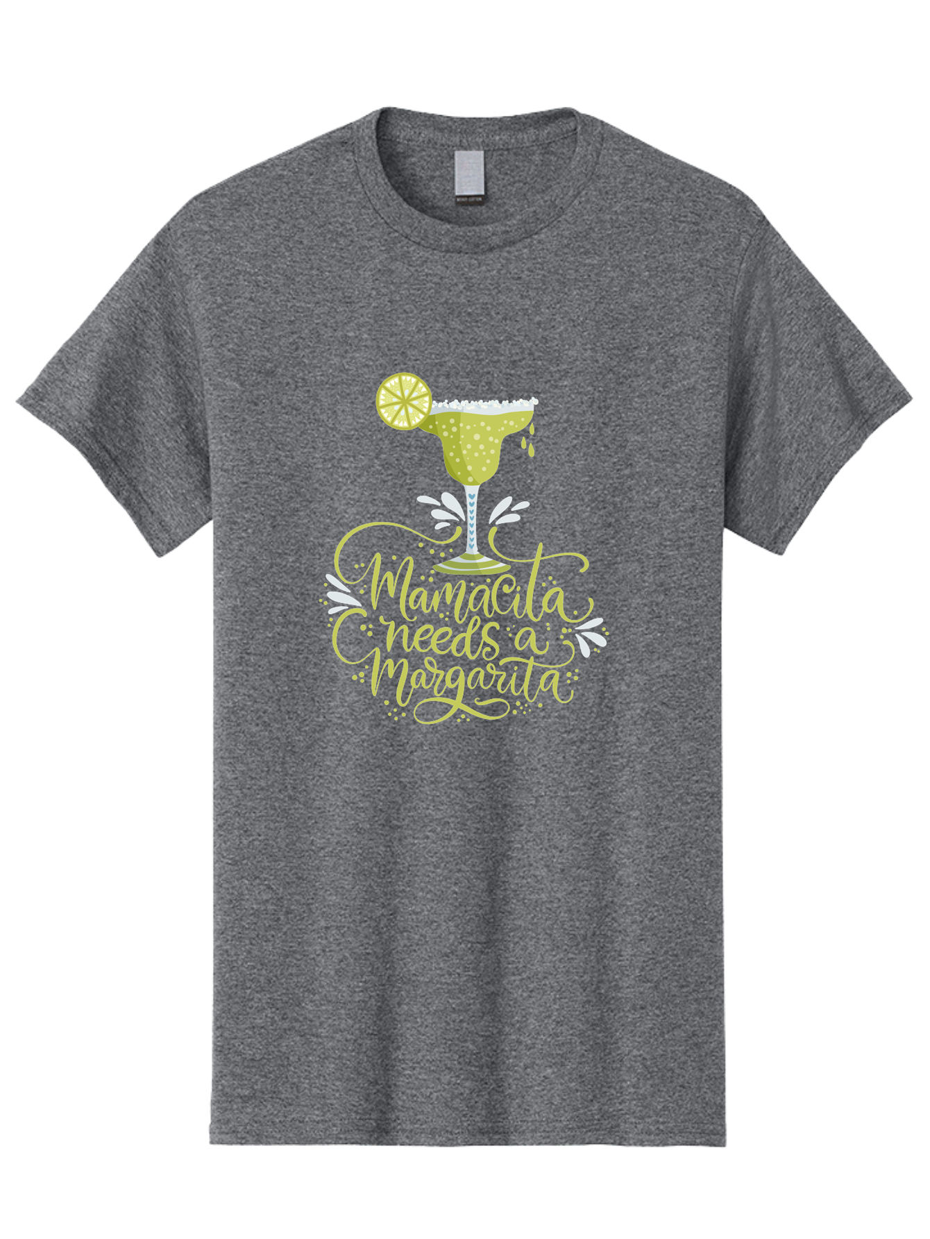 Mamacita-Needs-A-Margarita-1 Men'S Graphic Tee, 100% Cotton, Comfortable Casual Summer Wear, Machine Washable, Margarita Cocktail, Lime Slice, Salt Rim, Tequila Drink, Festive Design, Party Theme, Mexican-Inspired, Cocktail Culture, - Aaa273