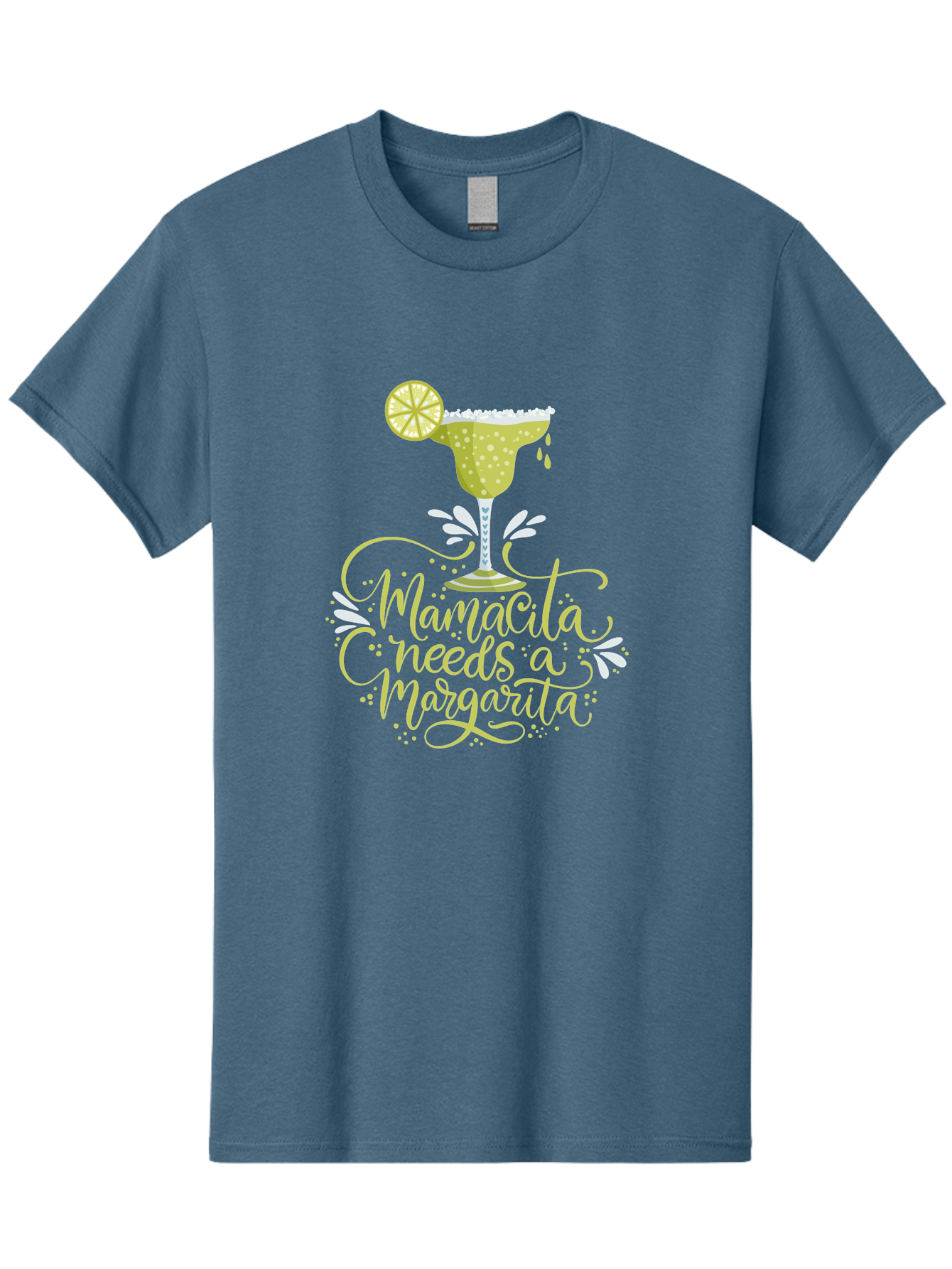 Mamacita-Needs-A-Margarita-1 Men'S Graphic Tee, 100% Cotton, Comfortable Casual Summer Wear, Machine Washable, Margarita Cocktail, Lime Slice, Salt Rim, Tequila Drink, Festive Design, Party Theme, Mexican-Inspired, Cocktail Culture, - Aaa273