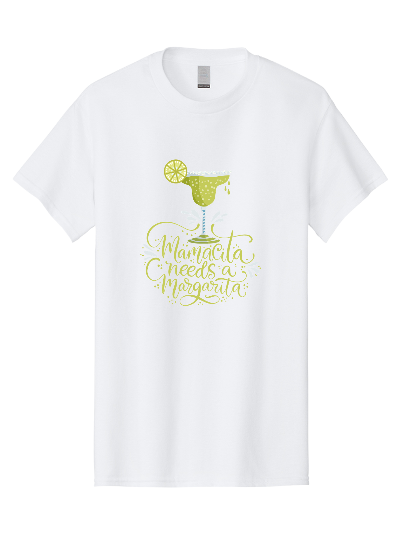 Mamacita-Needs-A-Margarita-1 Men'S Graphic Tee, 100% Cotton, Comfortable Casual Summer Wear, Machine Washable, Margarita Cocktail, Lime Slice, Salt Rim, Tequila Drink, Festive Design, Party Theme, Mexican-Inspired, Cocktail Culture, - Aaa273