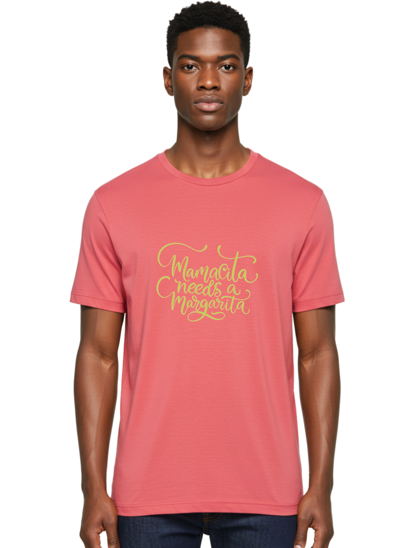 Mamacita-Needs-A-Margarita-2 Men'S Graphic Tee, 100% Cotton, Comfortable Casual Summer Wear, Machine Washable, Mamacita Needs A Margarita, Margarita Cocktail, Funny Quote, Cursive Text, Beverage Phrase, Happy Hour, Drink Sign, Party Theme, - Aaa274