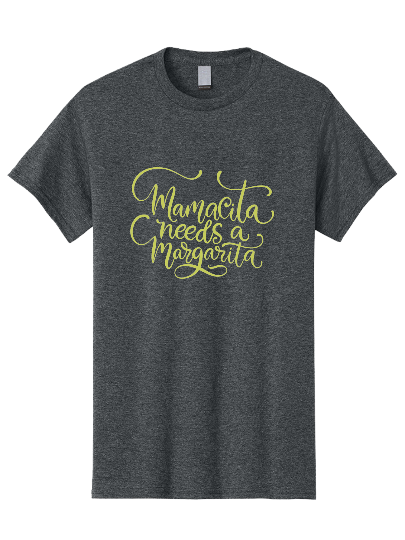 Mamacita-Needs-A-Margarita-2 Men'S Graphic Tee, 100% Cotton, Comfortable Casual Summer Wear, Machine Washable, Mamacita Needs A Margarita, Margarita Cocktail, Funny Quote, Cursive Text, Beverage Phrase, Happy Hour, Drink Sign, Party Theme, - Aaa274