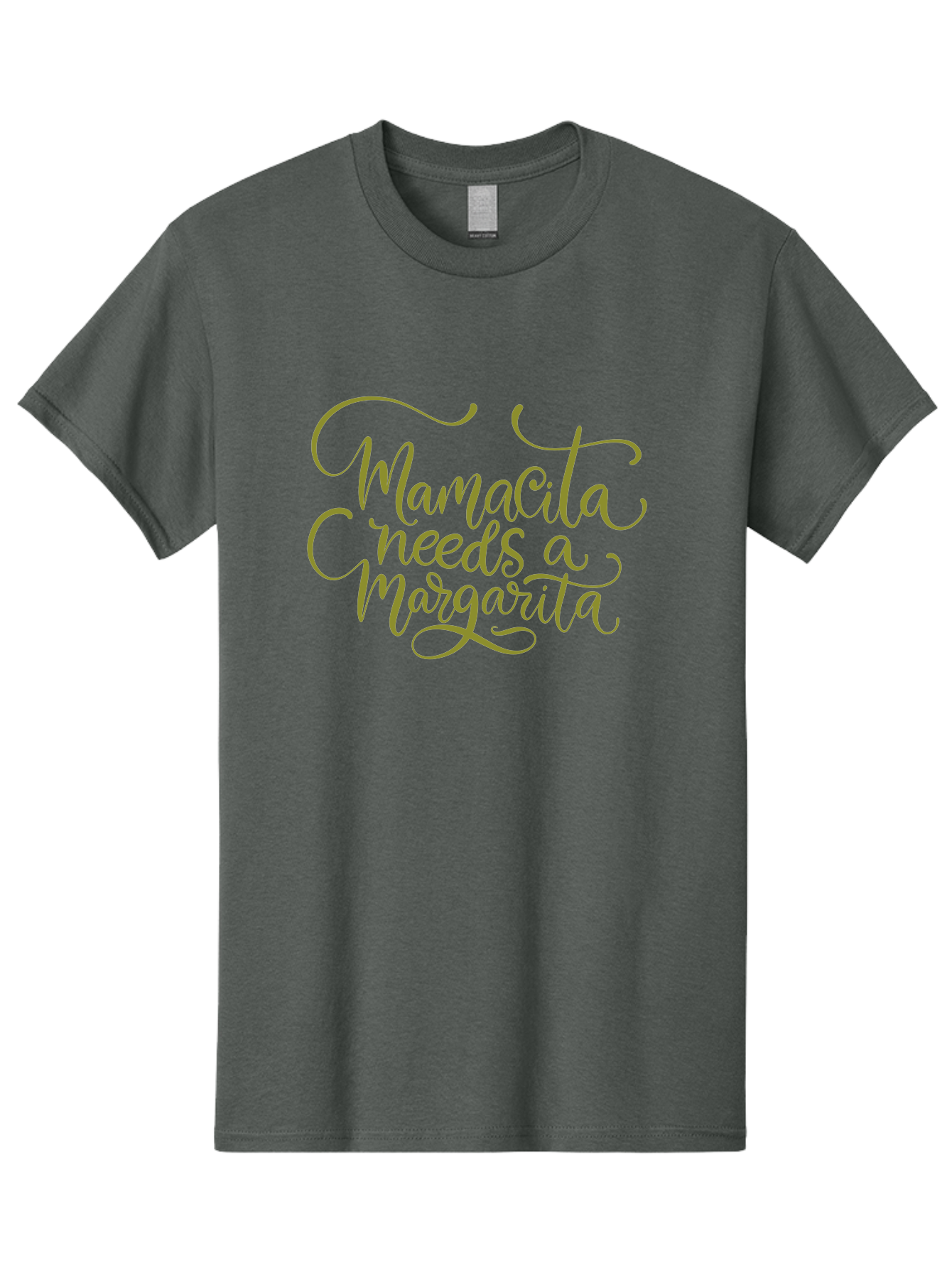 Mamacita-Needs-A-Margarita-3 Men'S Graphic Tee, 100% Cotton, Comfortable Casual Summer Wear, Machine Washable, Humorous Quote, Funny Phrase, Margarita Cocktail, Mamaquita, Red Text, Decorative Font, Elegant Script, Festive Vibes, - Aaa275