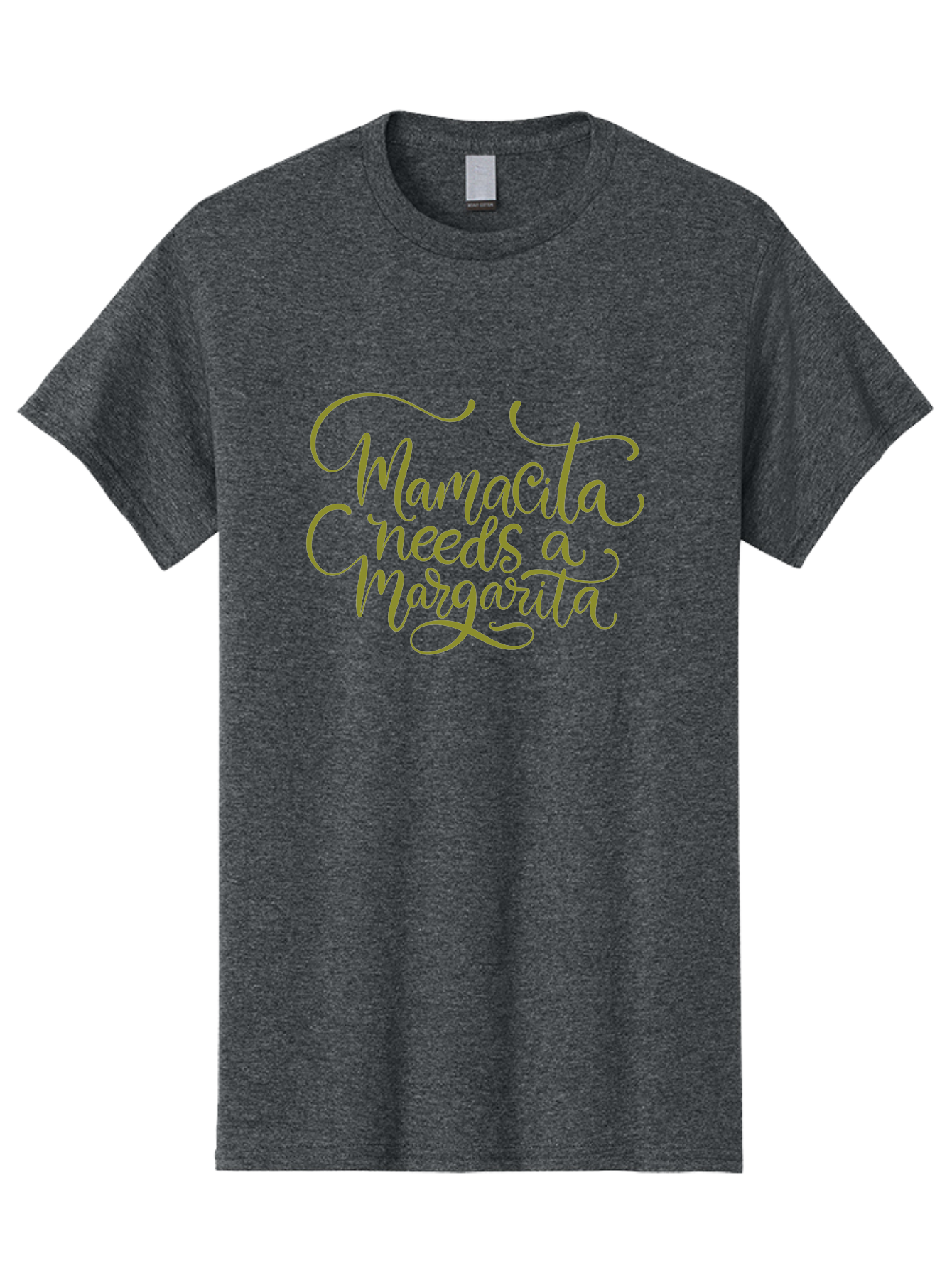 Mamacita-Needs-A-Margarita-3 Men'S Graphic Tee, 100% Cotton, Comfortable Casual Summer Wear, Machine Washable, Humorous Quote, Funny Phrase, Margarita Cocktail, Mamaquita, Red Text, Decorative Font, Elegant Script, Festive Vibes, - Aaa275