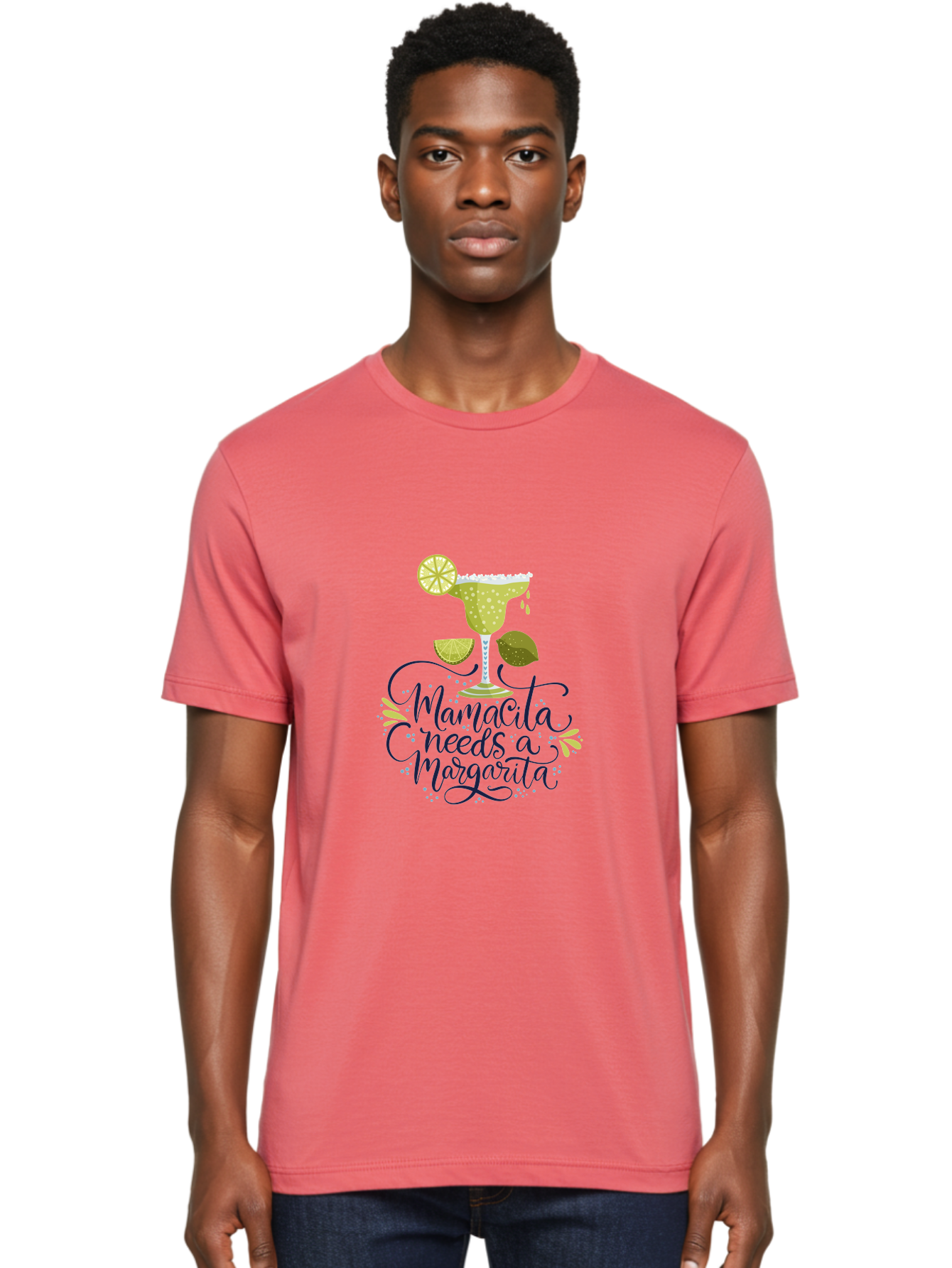 Mamacita-Needs-A-Margarita Men'S Graphic Tee, 100% Cotton, Comfortable Casual Summer Wear, Machine Washable, Margarita Cocktail, Salt Rim, Citrus Slices, Festive Drinks, Party Vibes, Summer Fun, Happy Hour, Cocktail Hour, Margarita Love, - Aaa276