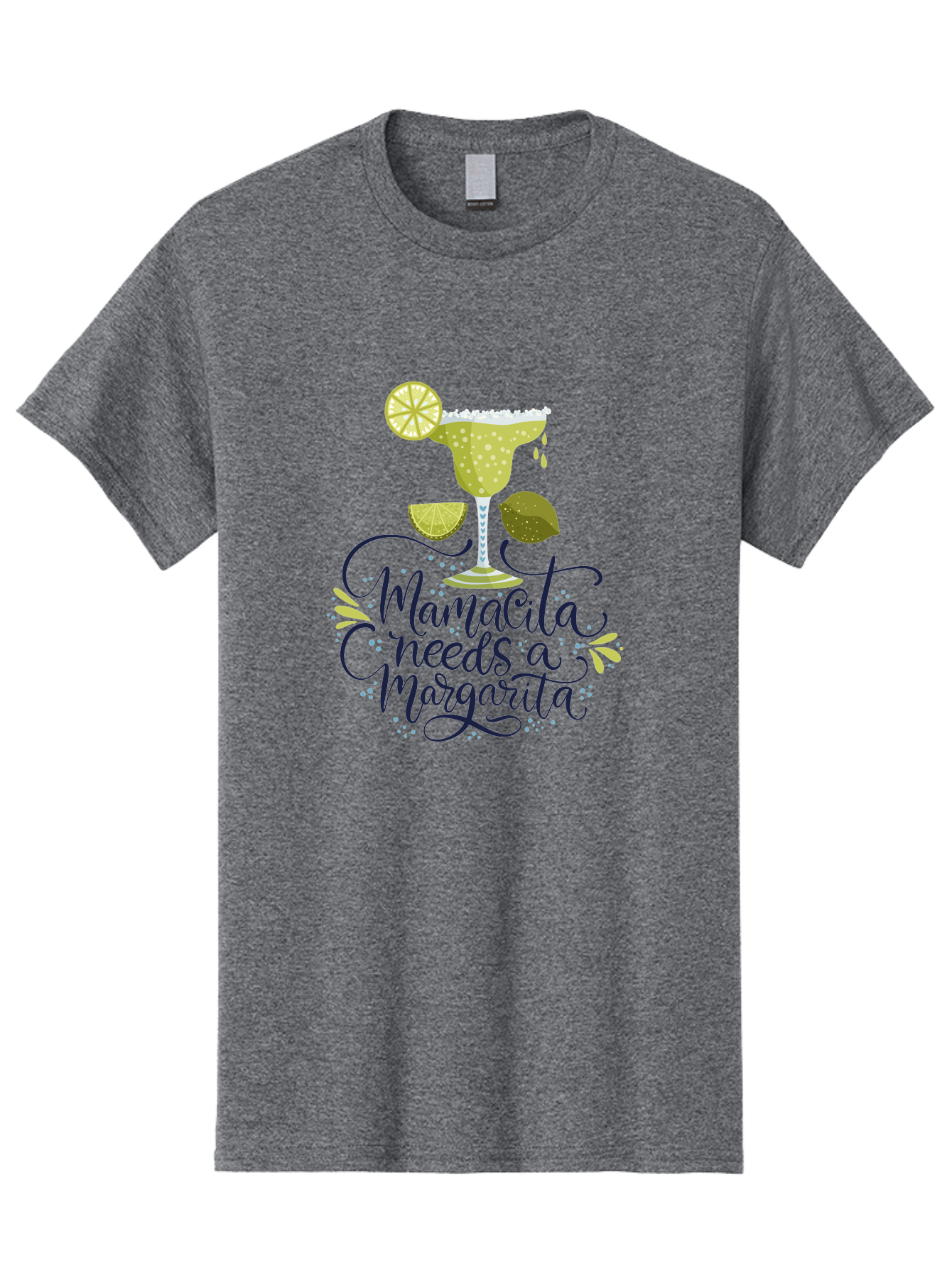 Mamacita-Needs-A-Margarita Men'S Graphic Tee, 100% Cotton, Comfortable Casual Summer Wear, Machine Washable, Margarita Cocktail, Salt Rim, Citrus Slices, Festive Drinks, Party Vibes, Summer Fun, Happy Hour, Cocktail Hour, Margarita Love, - Aaa276