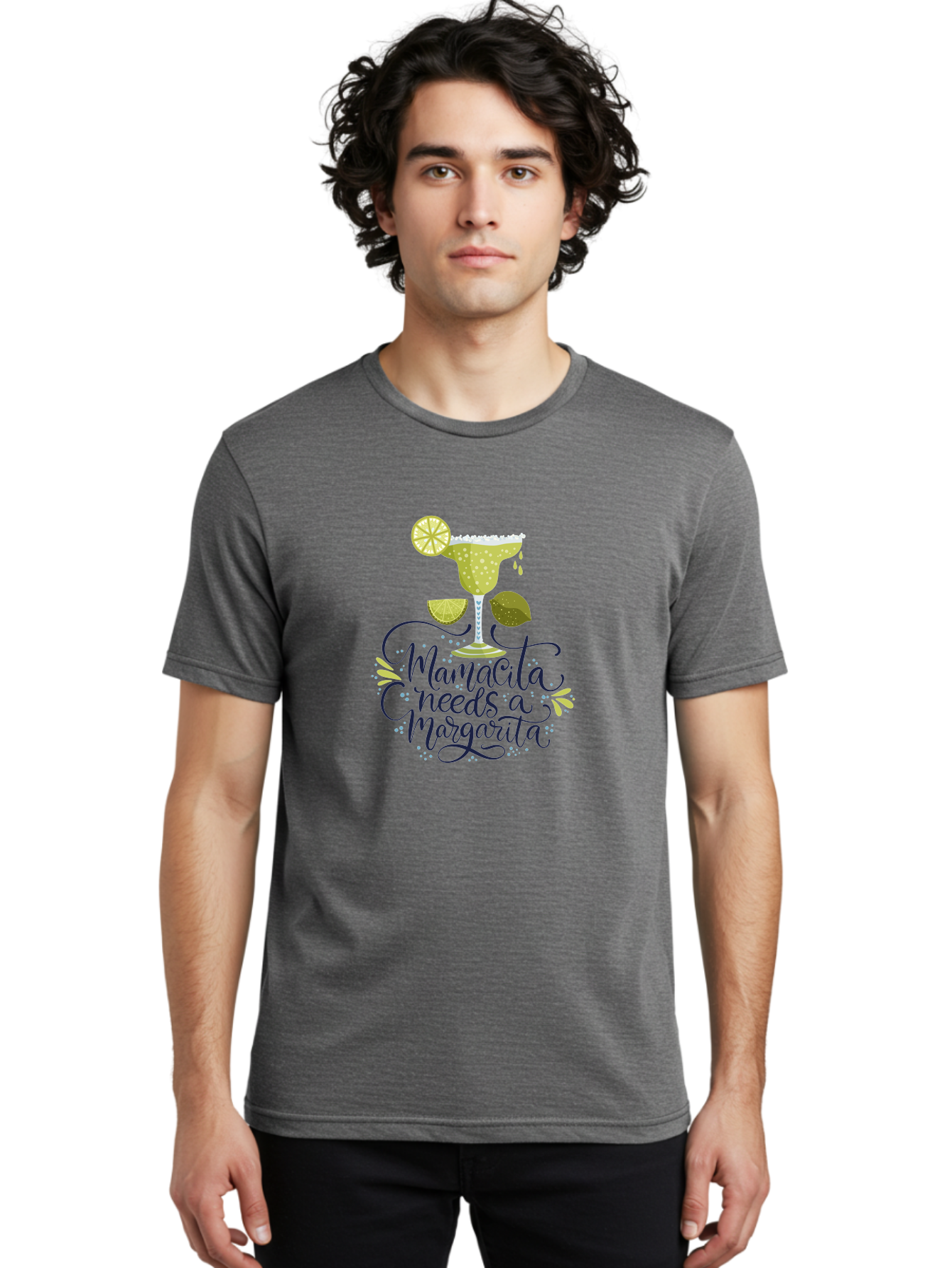 Mamacita-Needs-A-Margarita Men'S Graphic Tee, 100% Cotton, Comfortable Casual Summer Wear, Machine Washable, Margarita Cocktail, Salt Rim, Citrus Slices, Festive Drinks, Party Vibes, Summer Fun, Happy Hour, Cocktail Hour, Margarita Love, - Aaa276