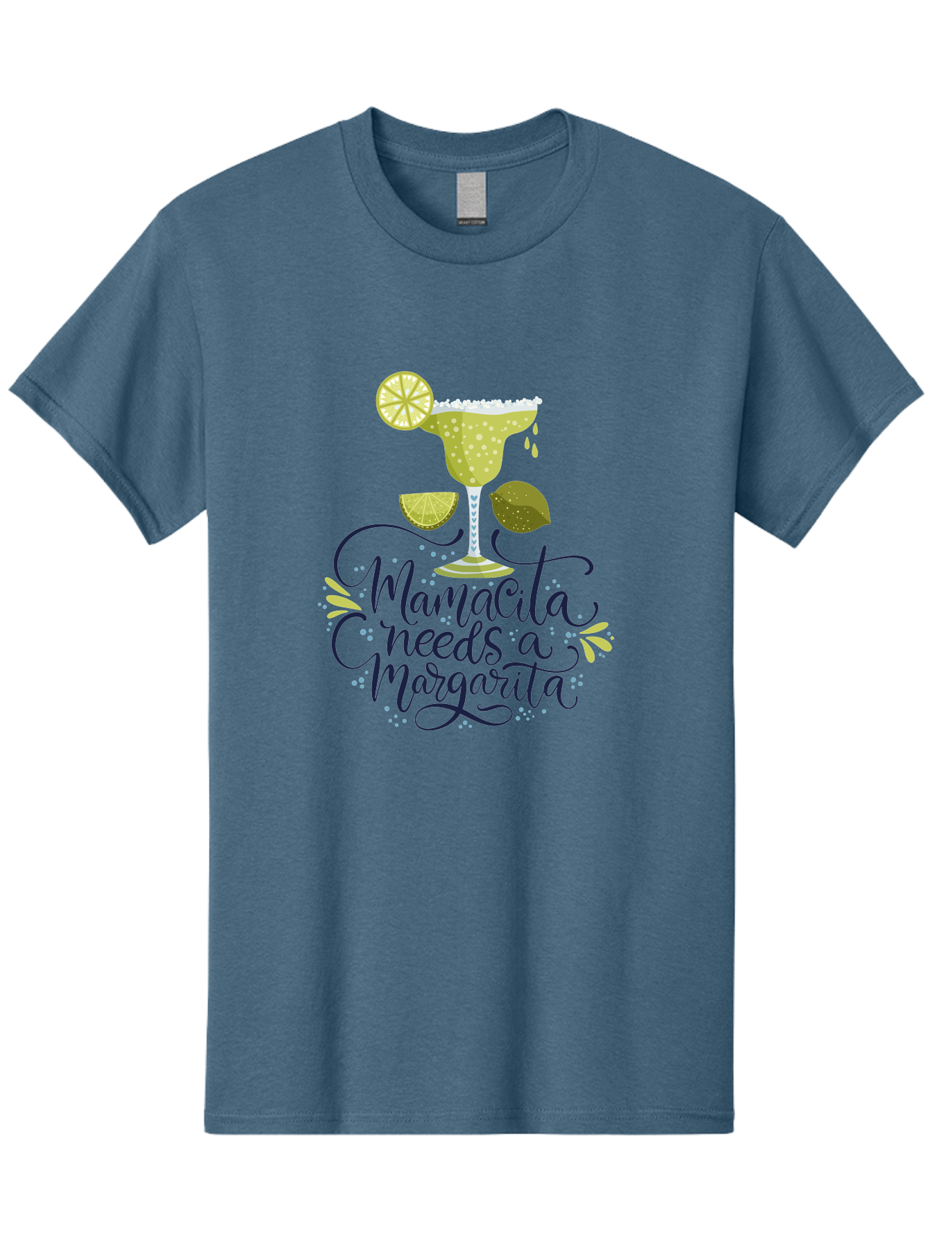Mamacita-Needs-A-Margarita Men'S Graphic Tee, 100% Cotton, Comfortable Casual Summer Wear, Machine Washable, Margarita Cocktail, Salt Rim, Citrus Slices, Festive Drinks, Party Vibes, Summer Fun, Happy Hour, Cocktail Hour, Margarita Love, - Aaa276