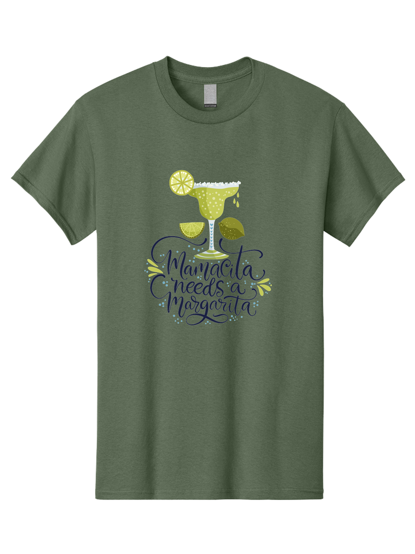 Mamacita-Needs-A-Margarita Men'S Graphic Tee, 100% Cotton, Comfortable Casual Summer Wear, Machine Washable, Margarita Cocktail, Salt Rim, Citrus Slices, Festive Drinks, Party Vibes, Summer Fun, Happy Hour, Cocktail Hour, Margarita Love, - Aaa276