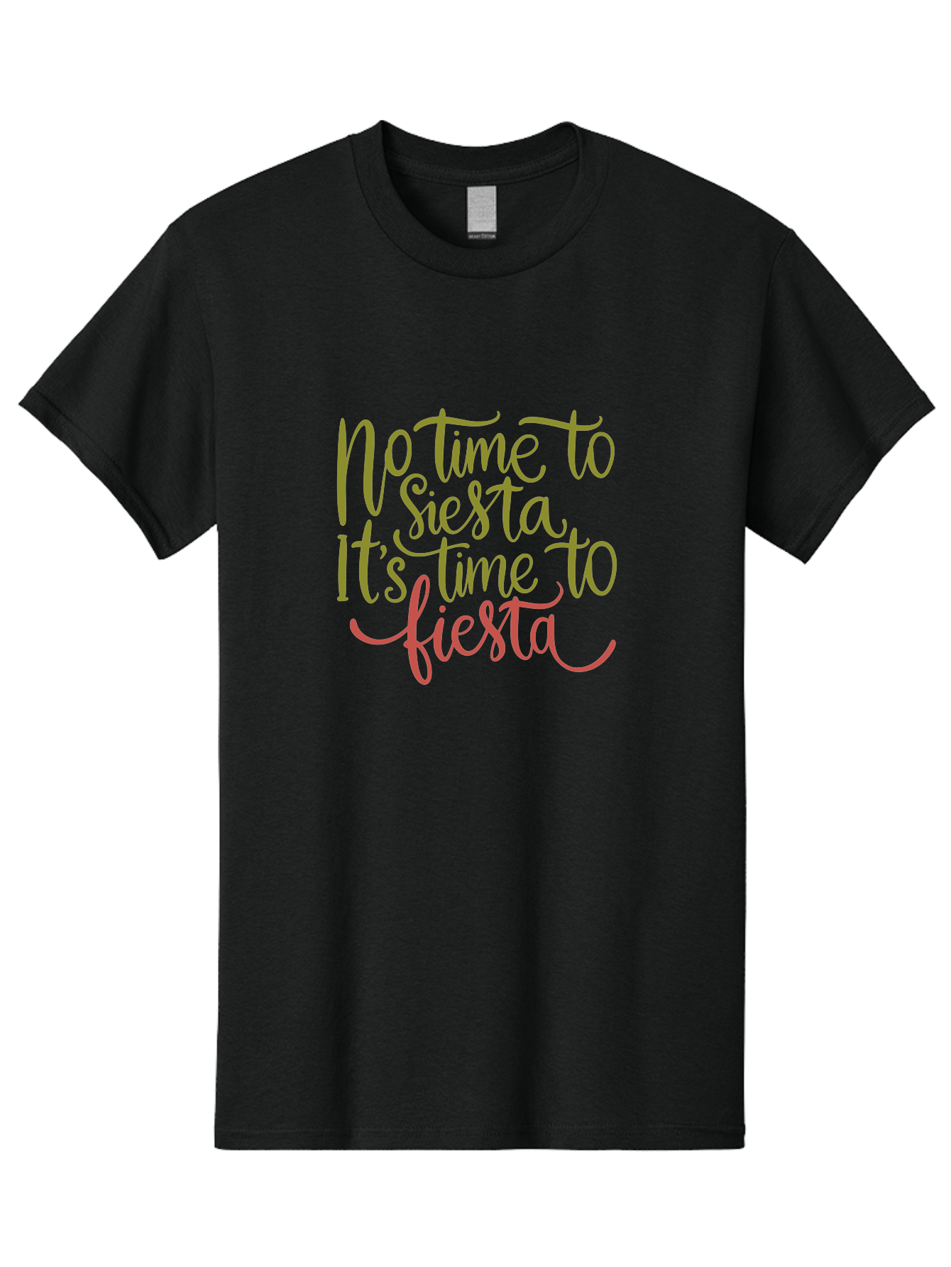 No-Time-To-Siesta-1 Men'S Graphic Tee, 100% Cotton, Comfortable Casual Summer Wear, Machine Washable, Party Invitation, Fiesta Theme, Celebration Graphics, Vibrant Pink Text, Festive T Shirt, Party Time Slogan, Party Decor - Aaa286