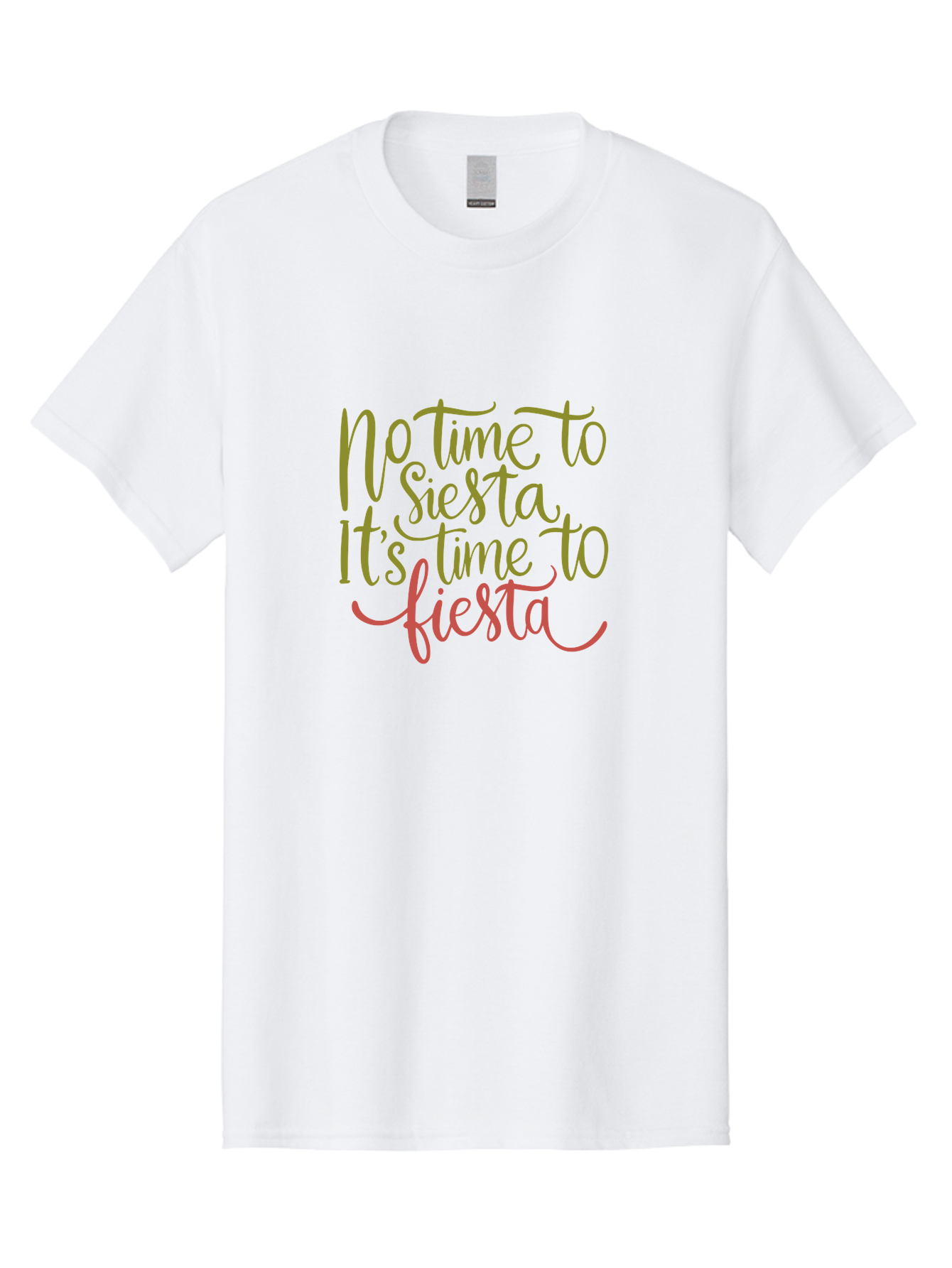 No-Time-To-Siesta-1 Men'S Graphic Tee, 100% Cotton, Comfortable Casual Summer Wear, Machine Washable, Party Invitation, Fiesta Theme, Celebration Graphics, Vibrant Pink Text, Festive T Shirt, Party Time Slogan, Party Decor - Aaa286