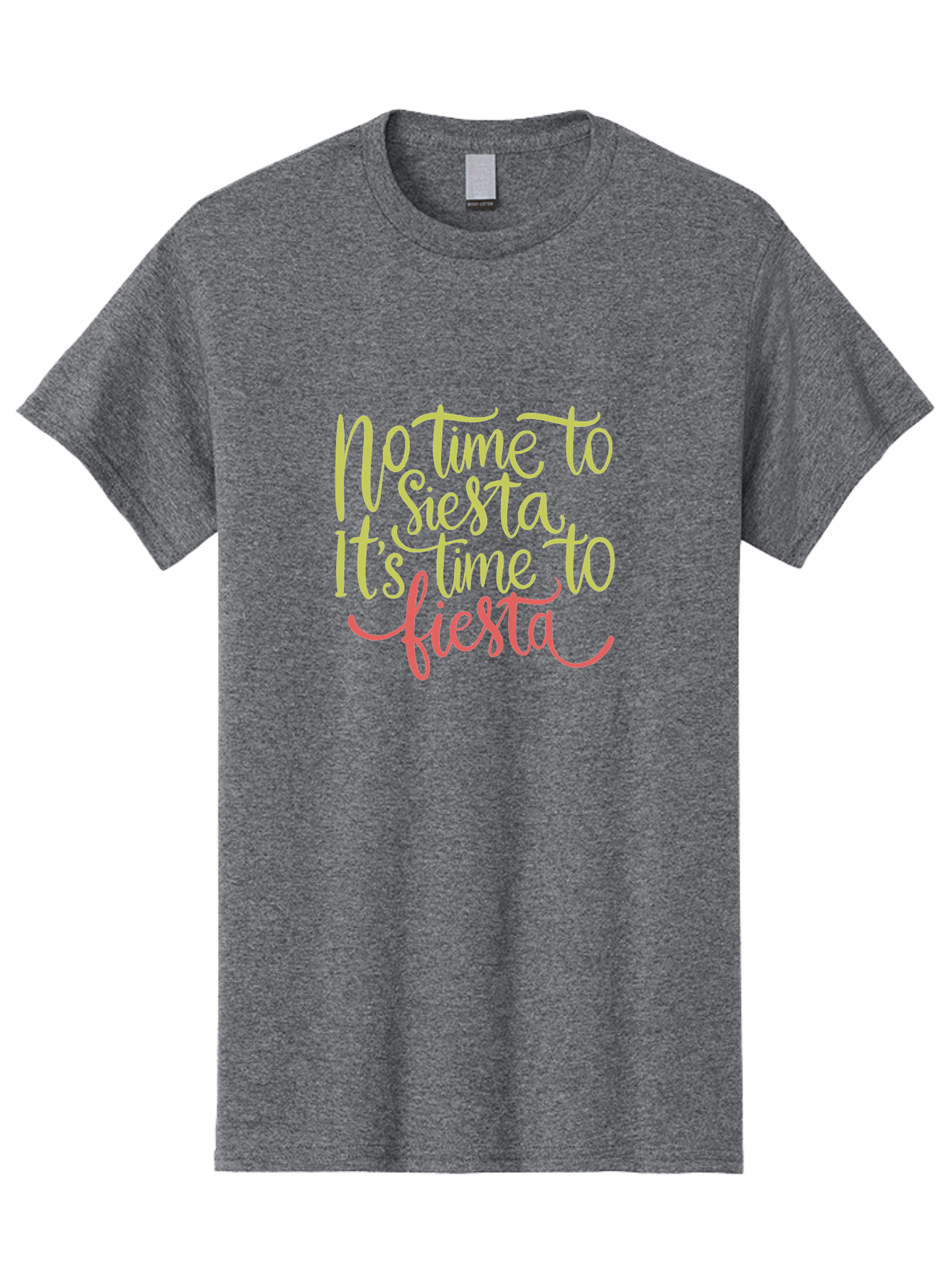 No-Time-To-Siesta-It-S-Time-To-Fiesta-1 Men'S Graphic Tee, 100% Cotton, Comfortable Casual Summer Wear, Machine Washable, Party Time, Fiesta Vibes, Celebration Mode, Festive Atmosphere, Fun Phrases, Lively Spirit, Dance Party, Vibrant Text - Aaa287