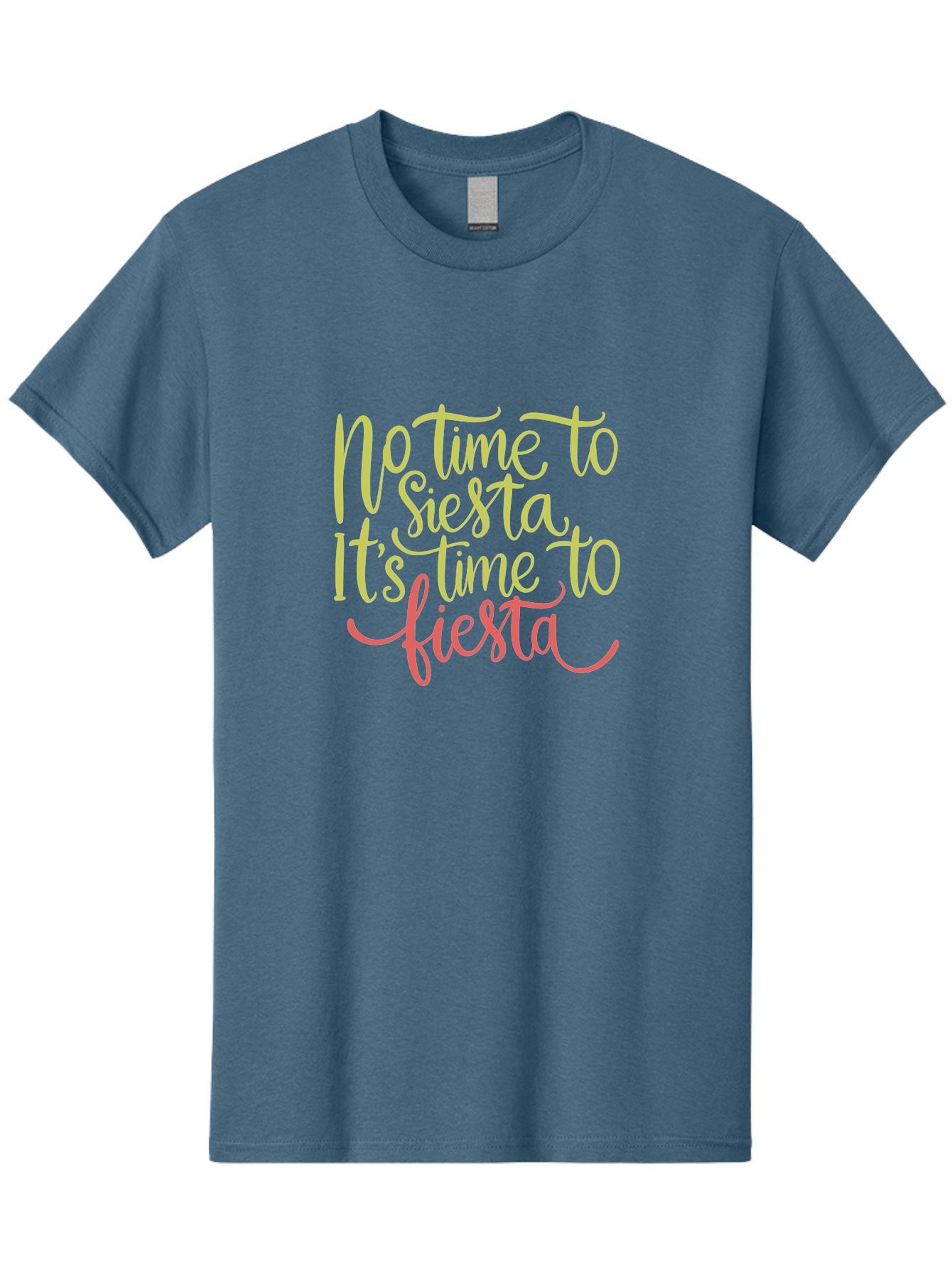 No-Time-To-Siesta-It-S-Time-To-Fiesta-1 Men'S Graphic Tee, 100% Cotton, Comfortable Casual Summer Wear, Machine Washable, Party Time, Fiesta Vibes, Celebration Mode, Festive Atmosphere, Fun Phrases, Lively Spirit, Dance Party, Vibrant Text - Aaa287