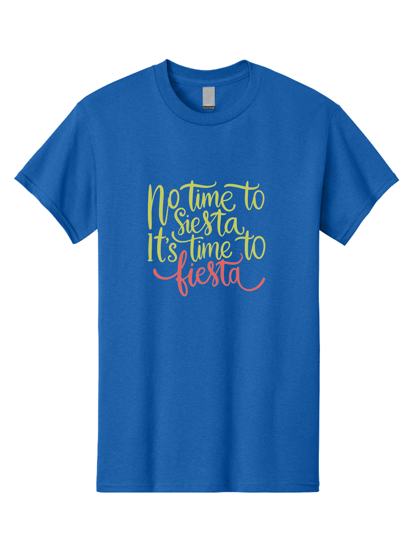 No-Time-To-Siesta-It-S-Time-To-Fiesta-1 Men'S Graphic Tee, 100% Cotton, Comfortable Casual Summer Wear, Machine Washable, Party Time, Fiesta Vibes, Celebration Mode, Festive Atmosphere, Fun Phrases, Lively Spirit, Dance Party, Vibrant Text - Aaa287