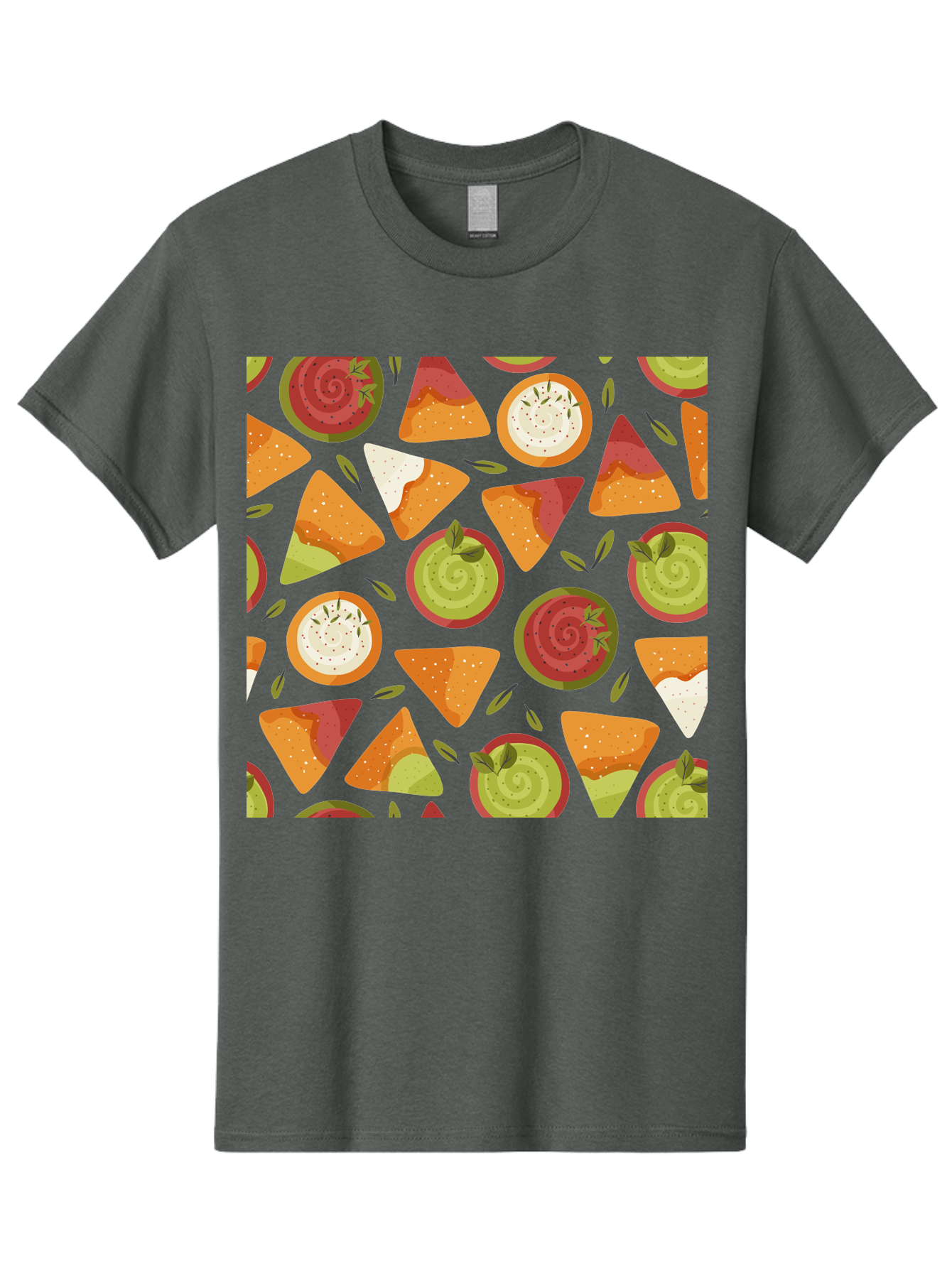 Pizza-Slices-Pattern Men'S Graphic Tee, 100% Cotton, Comfortable Casual Summer Wear, Machine Washable, Pizza Slices, Various Toppings, Pepperoni, Vegetables, Cheese, Food Pattern, Seamless Design, Cartoon Style - Aaa290