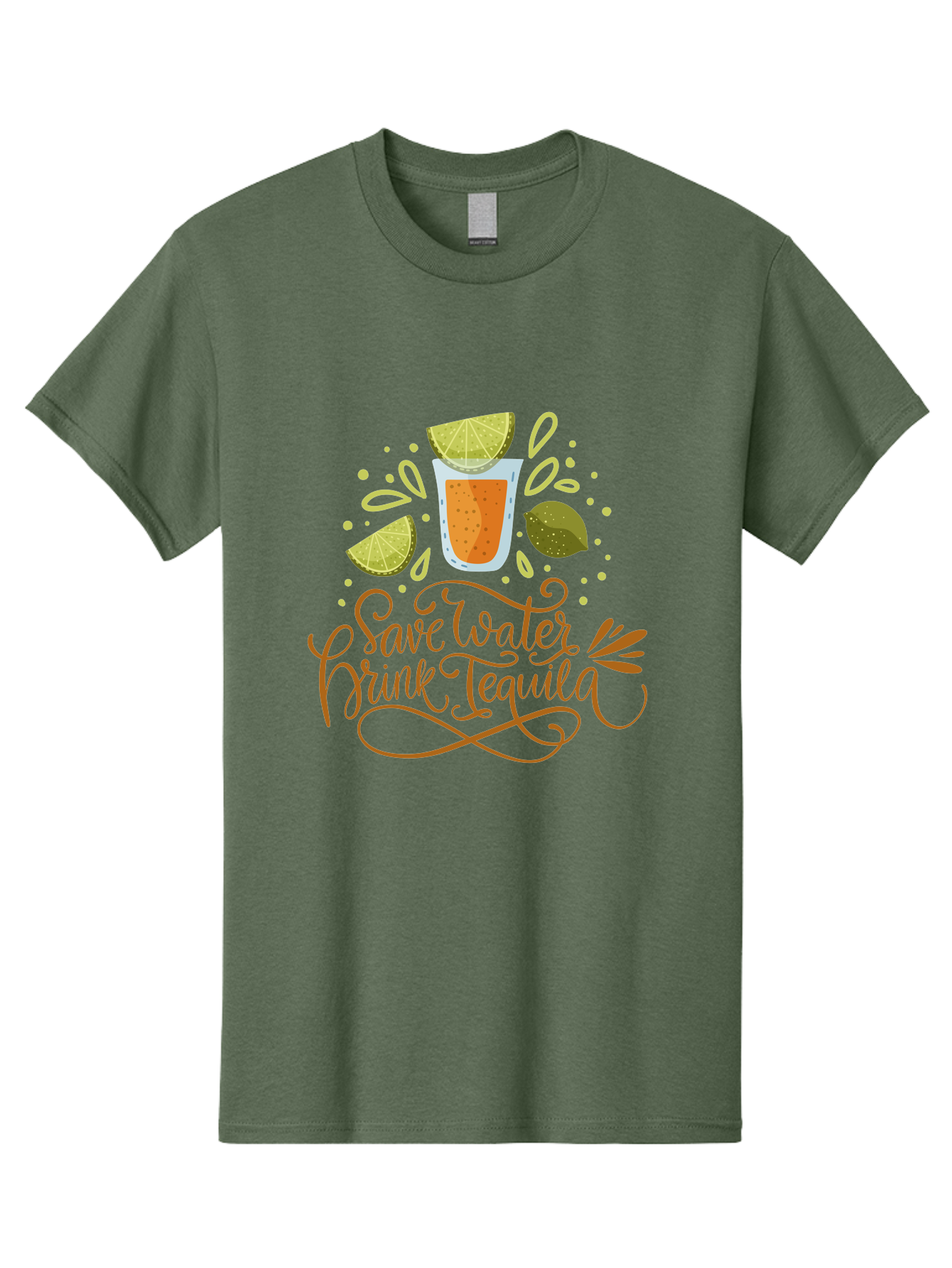 Save-Water-Drink-Tequila-1 Men'S Graphic Tee, 100% Cotton, Comfortable Casual Summer Wear, Machine Washable, Tequila Cocktail, Lime Wedges, Agave Plant, Party Theme, Happy Hour, Cocktail Hour, Tequila Lovers, Fun Typography, Festive Design, - Aaa291