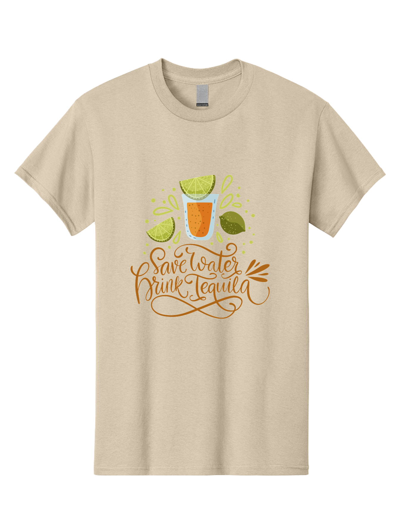 Save-Water-Drink-Tequila-1 Men'S Graphic Tee, 100% Cotton, Comfortable Casual Summer Wear, Machine Washable, Tequila Cocktail, Lime Wedges, Agave Plant, Party Theme, Happy Hour, Cocktail Hour, Tequila Lovers, Fun Typography, Festive Design, - Aaa291