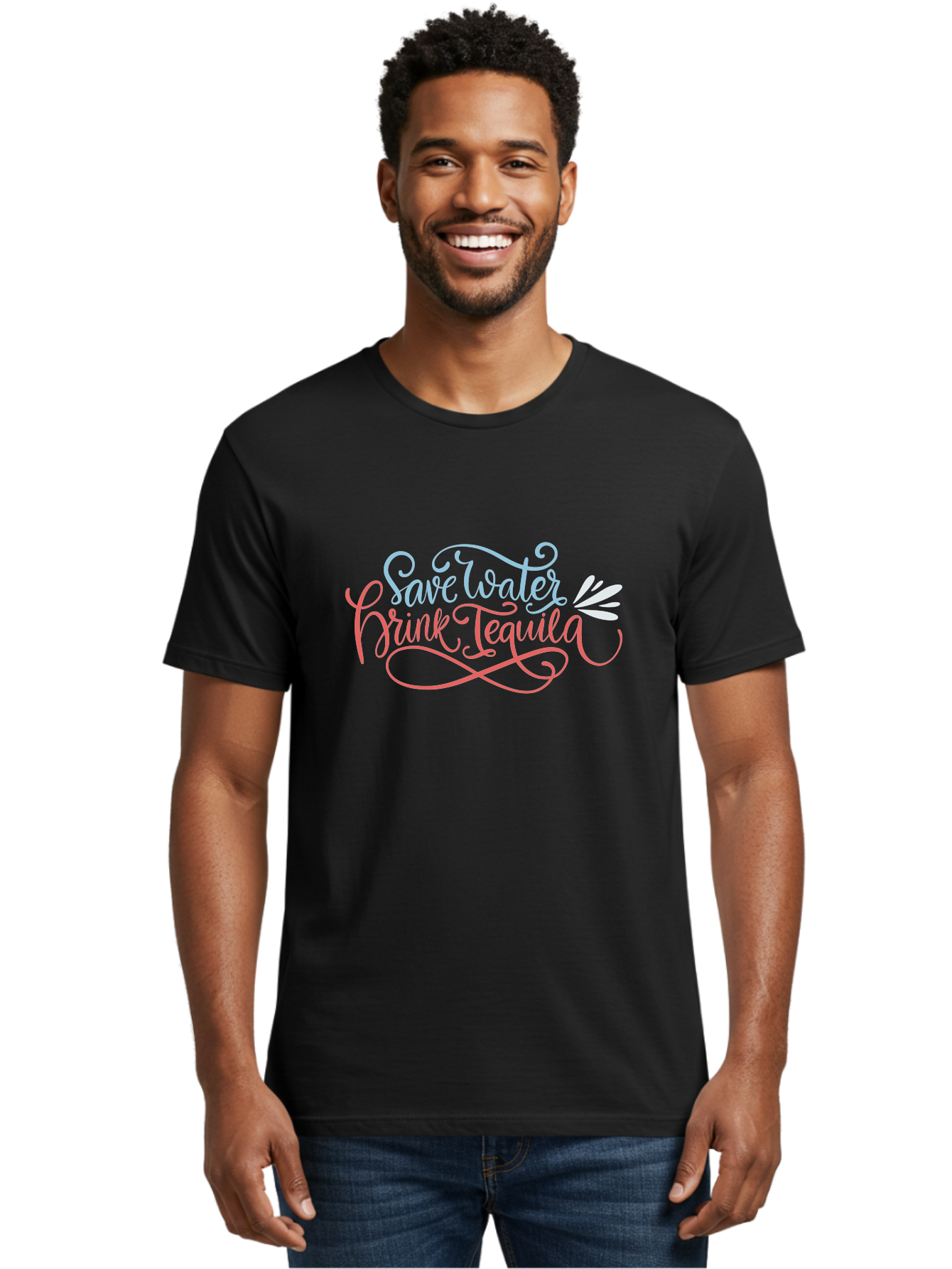 Save-Water-Drink-Tequila-3 Men'S Graphic Tee, 100% Cotton, Comfortable Casual Summer Wear, Machine Washable, Tequila Quote, Save Water, Drink Tequila, Funny Quote, Tequila Humor, Liquor Quote, Party Phrase, Agave Quote, Creative Typography, - Aaa293