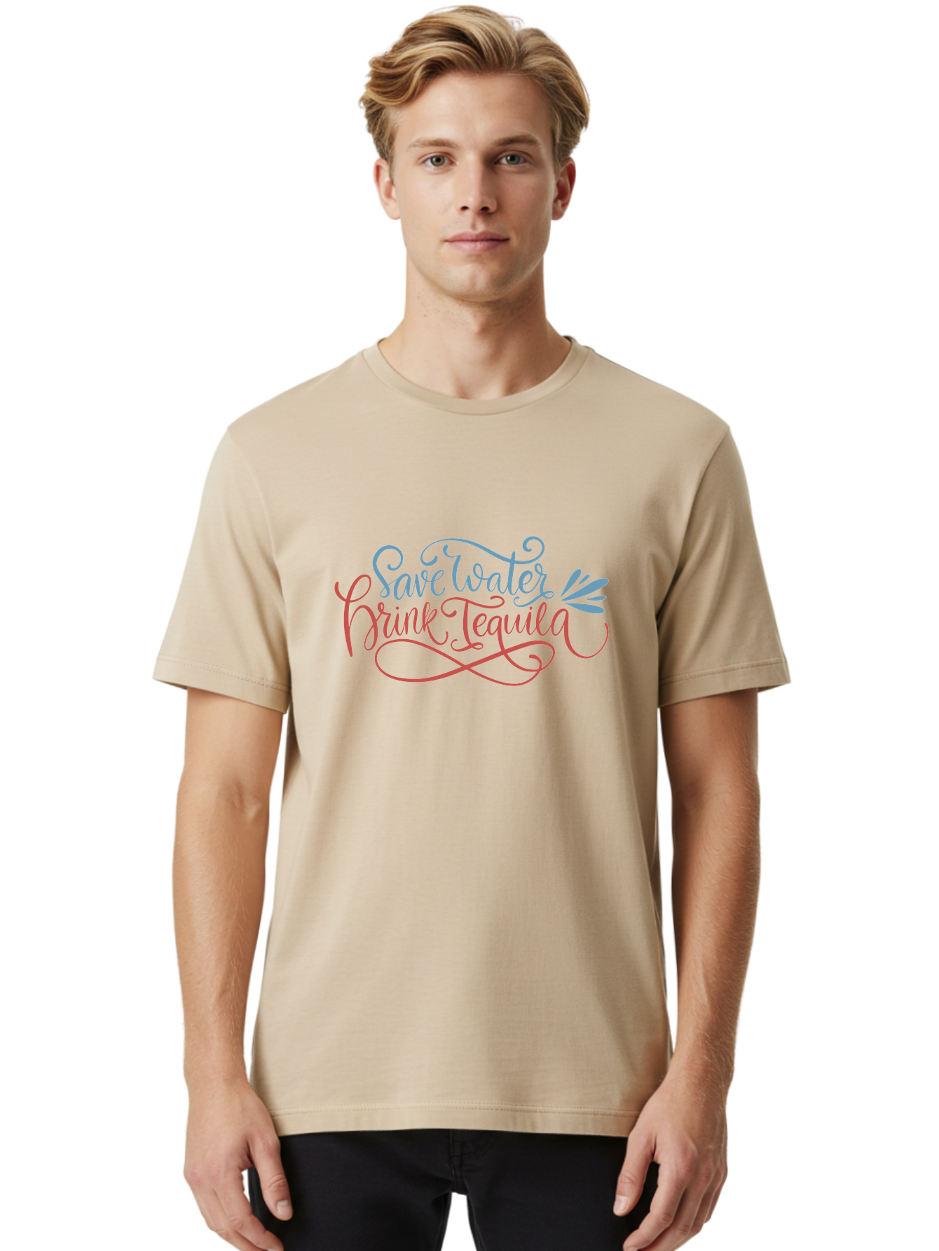 Save-Water-Drink-Tequila-4 Men'S Graphic Tee, 100% Cotton, Comfortable Casual Summer Wear, Machine Washable, Tequila Advertisement, Funny Slogan, Save Water, Drink Tequila, Cocktail Quote, Humorous Phrase, Tequila Lover - Aaa294