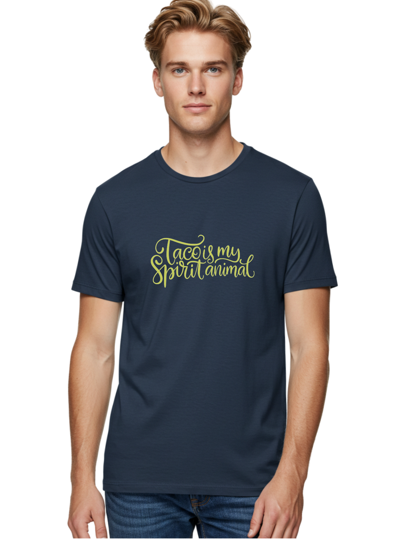 Taco-Is-My-Spirit-Animal-2 Men'S Graphic Tee, 100% Cotton, Comfortable Casual Summer Wear, Machine Washable, Taco Lover, Funny Quote, Foodie Gift, Quirky Humor, Spirit Animal Humor, Taco Tuesday, Food Quote, Cute Graphics, - Aaa301