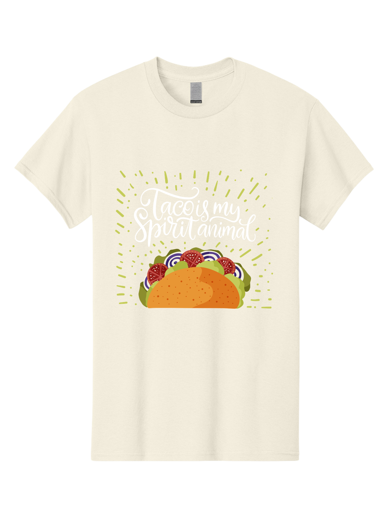 Taco-Is-My-Spirit-Animal Men'S Graphic Tee, 100% Cotton, Comfortable Casual Summer Wear, Machine Washable, Taco, Spirit Animal, Mexican Food, Delicious Taco, Foodie Culture, Taco Love, Vibrant Graphics, Playful Design, Tasty Meal, - Aaa302