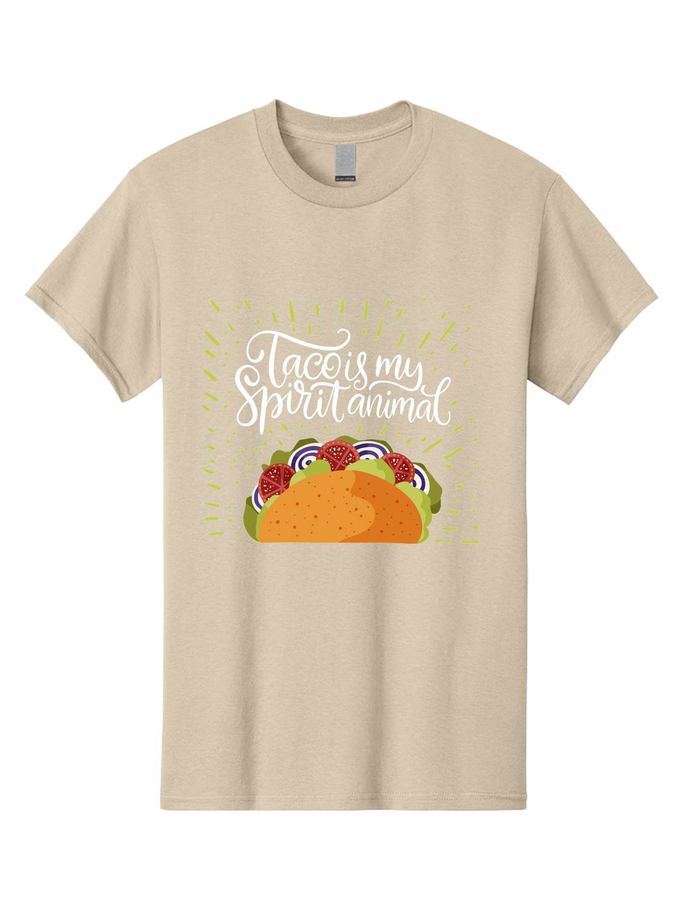 Taco-Is-My-Spirit-Animal Men'S Graphic Tee, 100% Cotton, Comfortable Casual Summer Wear, Machine Washable, Taco, Spirit Animal, Mexican Food, Delicious Taco, Foodie Culture, Taco Love, Vibrant Graphics, Playful Design, Tasty Meal, - Aaa302