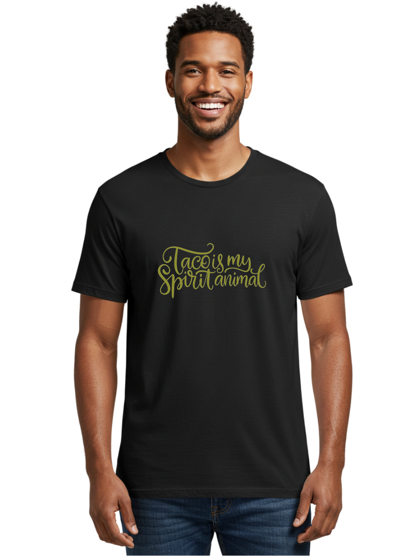 Tacos-My-Spirit-Animal Men'S Graphic Tee, 100% Cotton, Comfortable Casual Summer Wear, Machine Washable, Funny Quote, Quirky Humor, Taco Love, Motivational Saying, Spiritual Humor, Tacos My Spiritual Animal - Aaa303