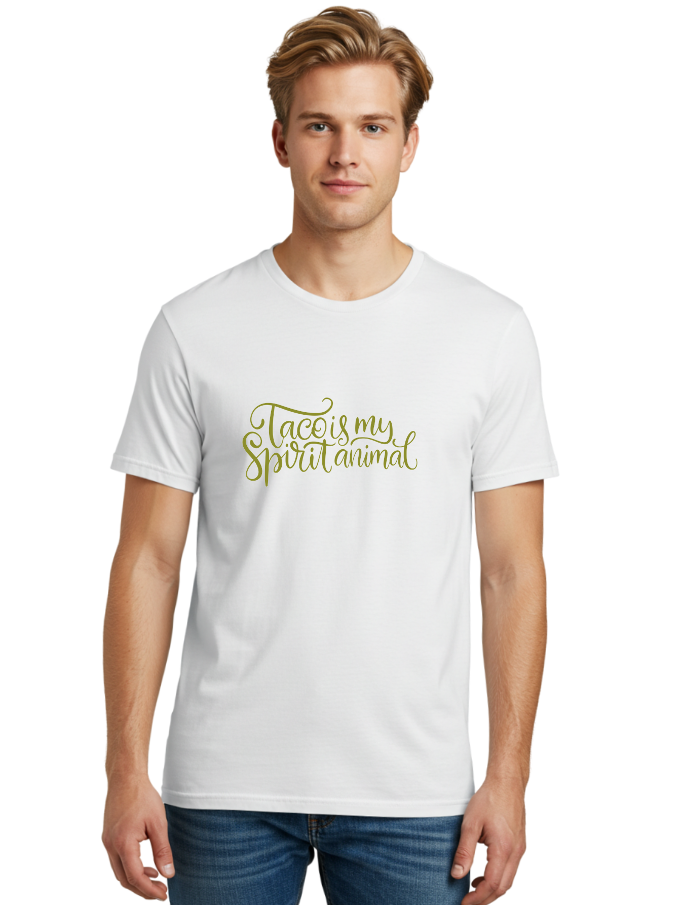 Tacos-My-Spirit-Animal Men'S Graphic Tee, 100% Cotton, Comfortable Casual Summer Wear, Machine Washable, Funny Quote, Quirky Humor, Taco Love, Motivational Saying, Spiritual Humor, Tacos My Spiritual Animal - Aaa303