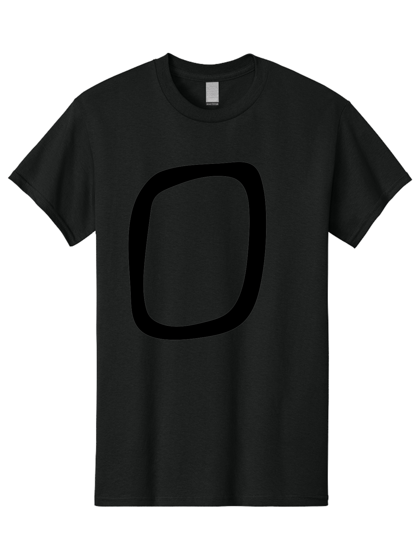 0 Men'S Graphic Tee, 100% Cotton, Comfortable Casual Summer Wear, Machine Washable, Handwritten Zero, Black Outline, Simple Design, Minimalist Style, Numeral, Number Zero, Digit - Aaa351