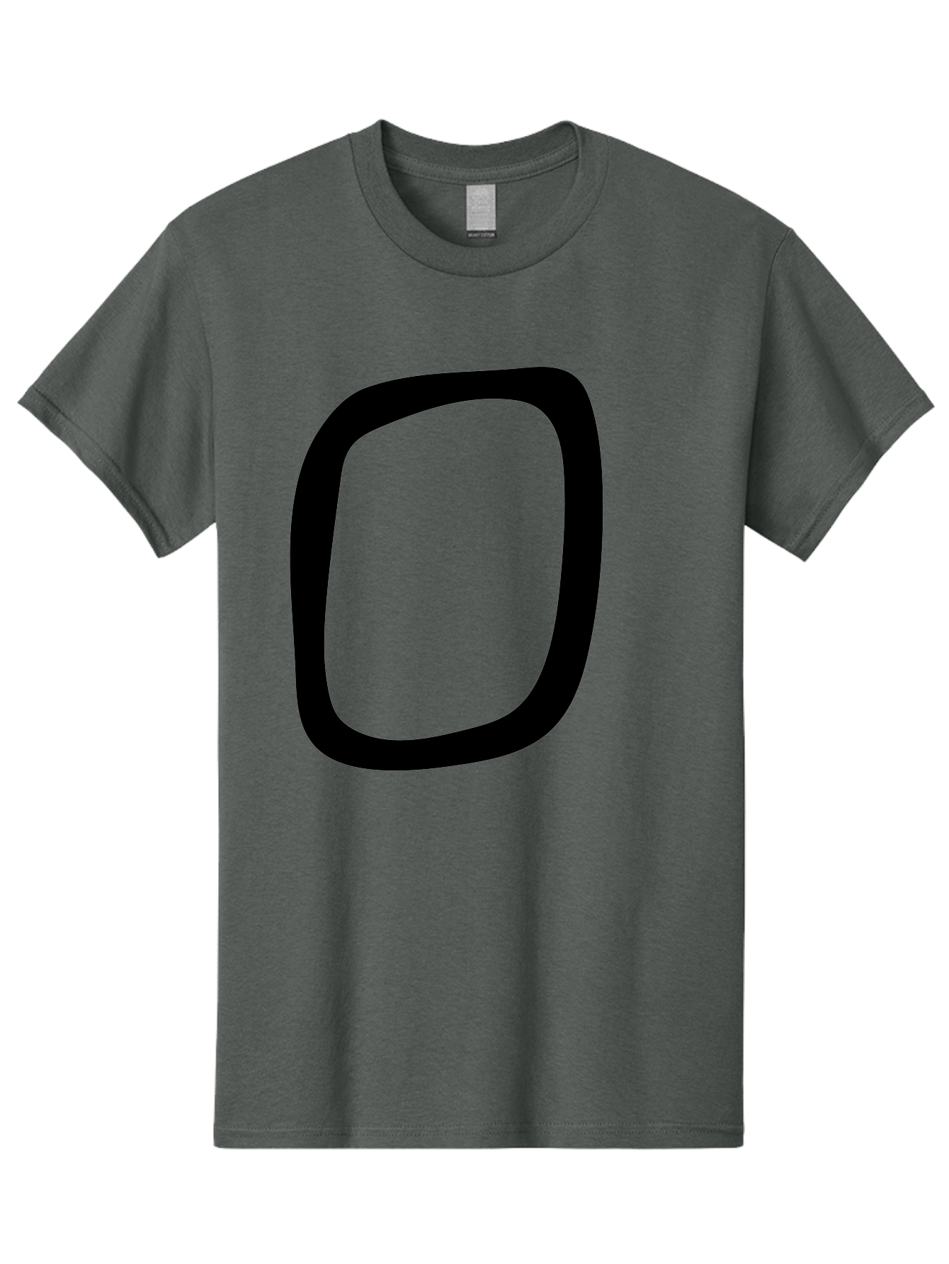 0 Men'S Graphic Tee, 100% Cotton, Comfortable Casual Summer Wear, Machine Washable, Handwritten Zero, Black Outline, Simple Design, Minimalist Style, Numeral, Number Zero, Digit - Aaa351