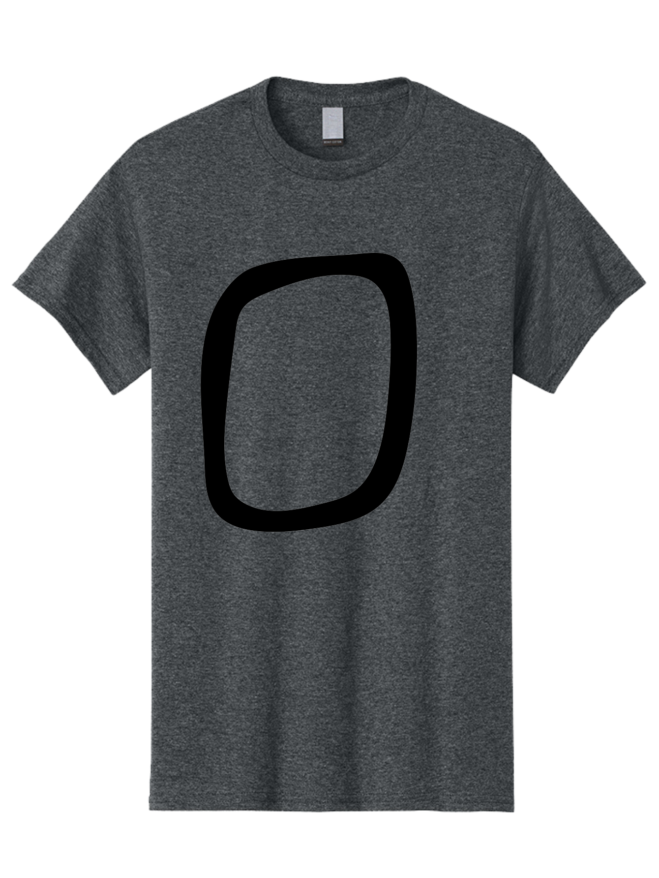 0 Men'S Graphic Tee, 100% Cotton, Comfortable Casual Summer Wear, Machine Washable, Handwritten Zero, Black Outline, Simple Design, Minimalist Style, Numeral, Number Zero, Digit - Aaa351