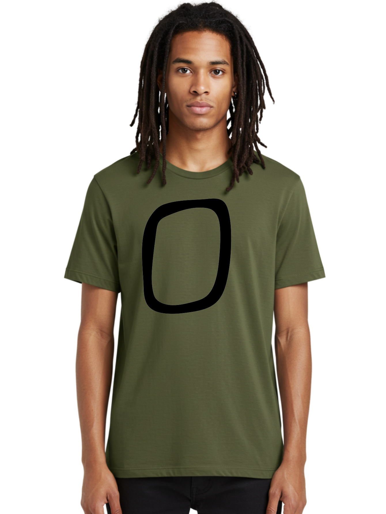 0 Men'S Graphic Tee, 100% Cotton, Comfortable Casual Summer Wear, Machine Washable, Handwritten Zero, Black Outline, Simple Design, Minimalist Style, Numeral, Number Zero, Digit - Aaa351