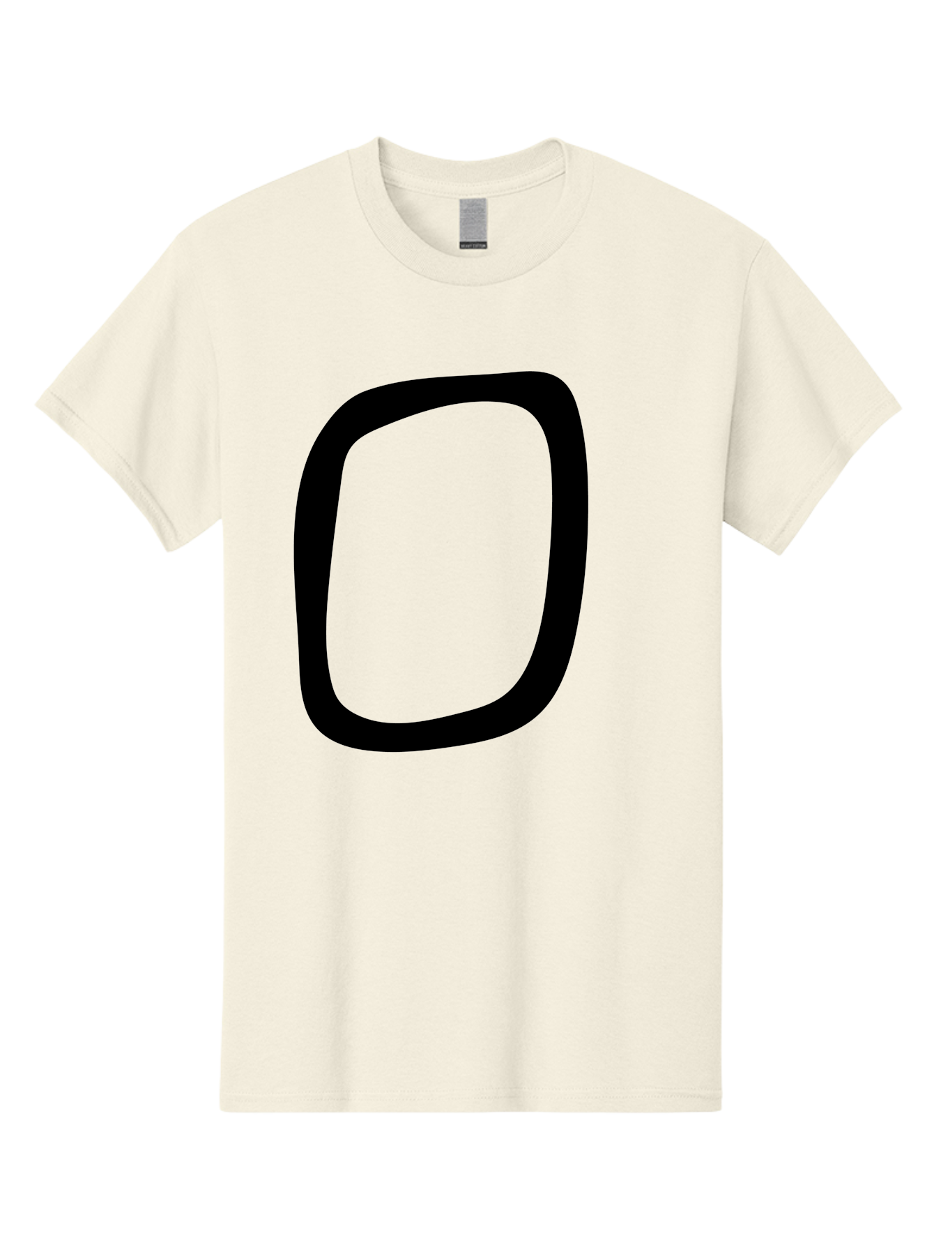 0 Men'S Graphic Tee, 100% Cotton, Comfortable Casual Summer Wear, Machine Washable, Handwritten Zero, Black Outline, Simple Design, Minimalist Style, Numeral, Number Zero, Digit - Aaa351