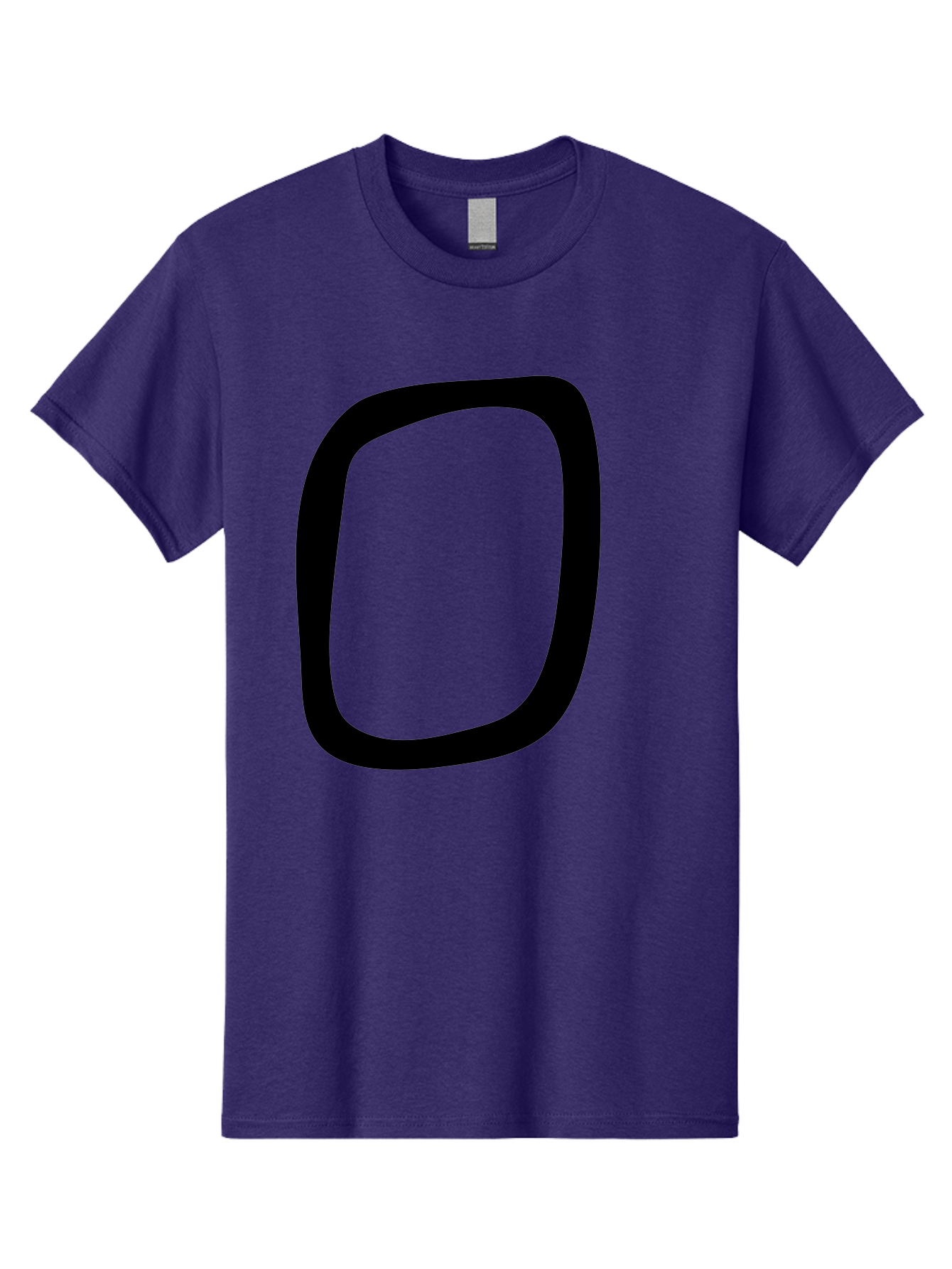0 Men'S Graphic Tee, 100% Cotton, Comfortable Casual Summer Wear, Machine Washable, Handwritten Zero, Black Outline, Simple Design, Minimalist Style, Numeral, Number Zero, Digit - Aaa351