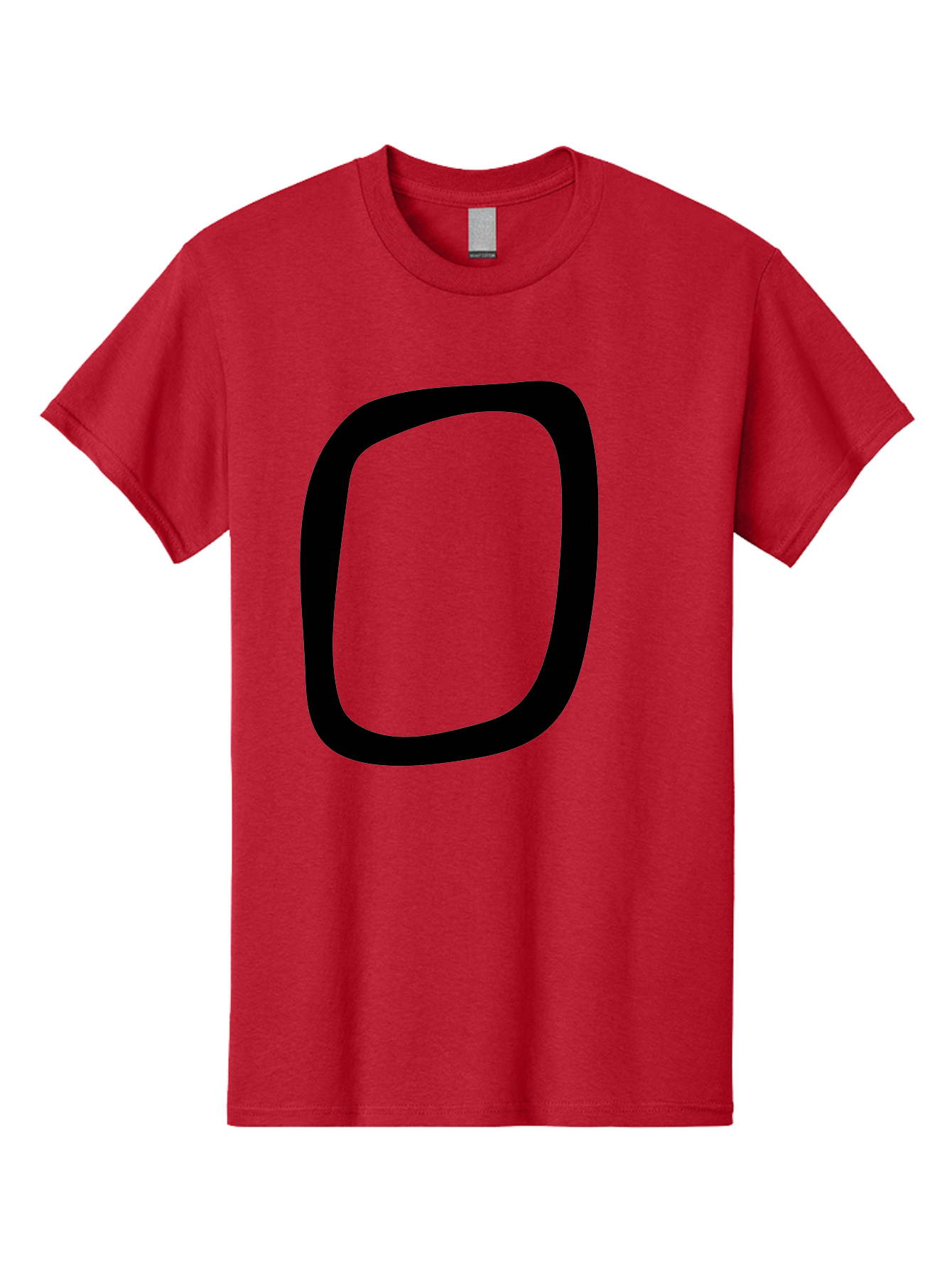 0 Men'S Graphic Tee, 100% Cotton, Comfortable Casual Summer Wear, Machine Washable, Handwritten Zero, Black Outline, Simple Design, Minimalist Style, Numeral, Number Zero, Digit - Aaa351