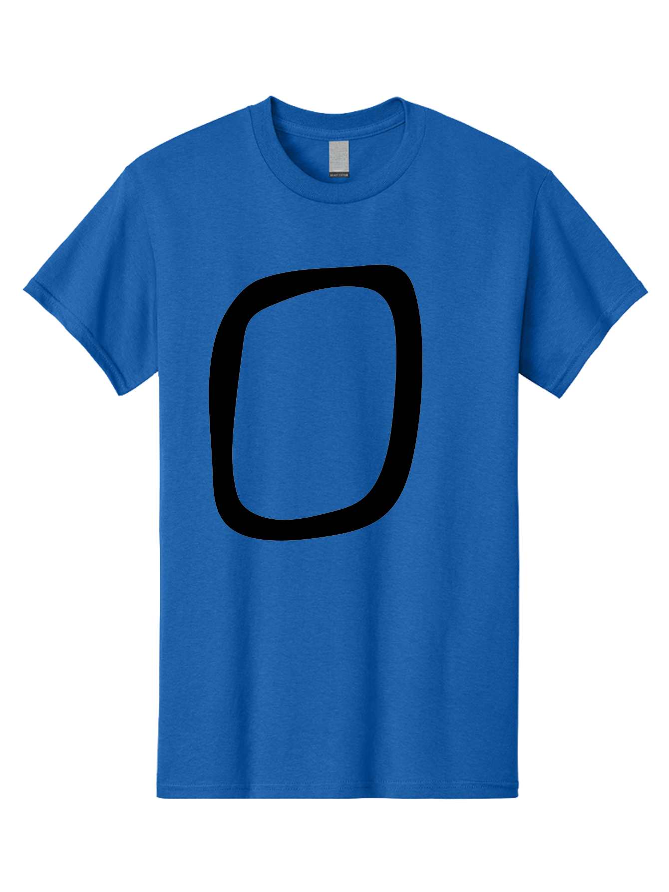 0 Men'S Graphic Tee, 100% Cotton, Comfortable Casual Summer Wear, Machine Washable, Handwritten Zero, Black Outline, Simple Design, Minimalist Style, Numeral, Number Zero, Digit - Aaa351