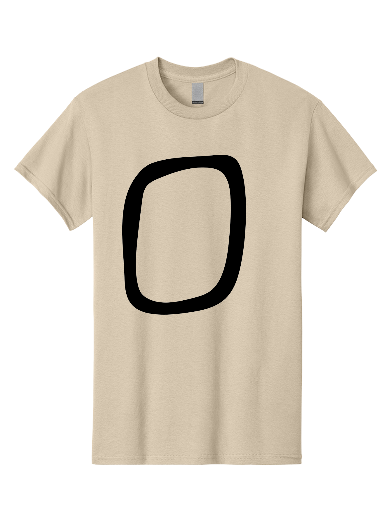 0 Men'S Graphic Tee, 100% Cotton, Comfortable Casual Summer Wear, Machine Washable, Handwritten Zero, Black Outline, Simple Design, Minimalist Style, Numeral, Number Zero, Digit - Aaa351