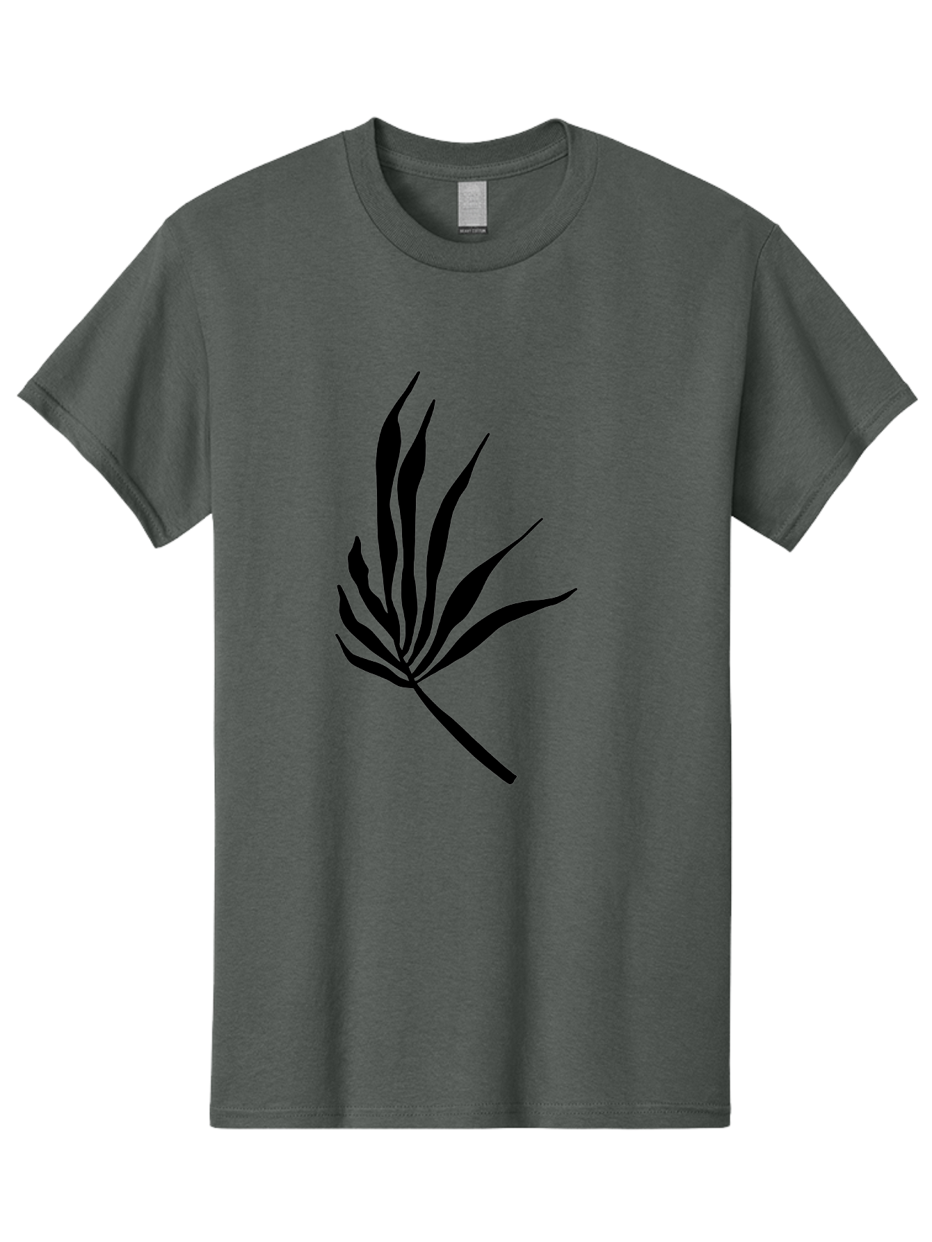 Bamboo Men'S Graphic Tee, 100% Cotton, Comfortable Casual Summer Wear, Machine Washable, Bamboo, Black Silhouette, Minimalist Design, Simple Shapes, Modern Art, Graphic Illustration, Leafy Stems, Contemporary Style, Abstract Form - Aaa360