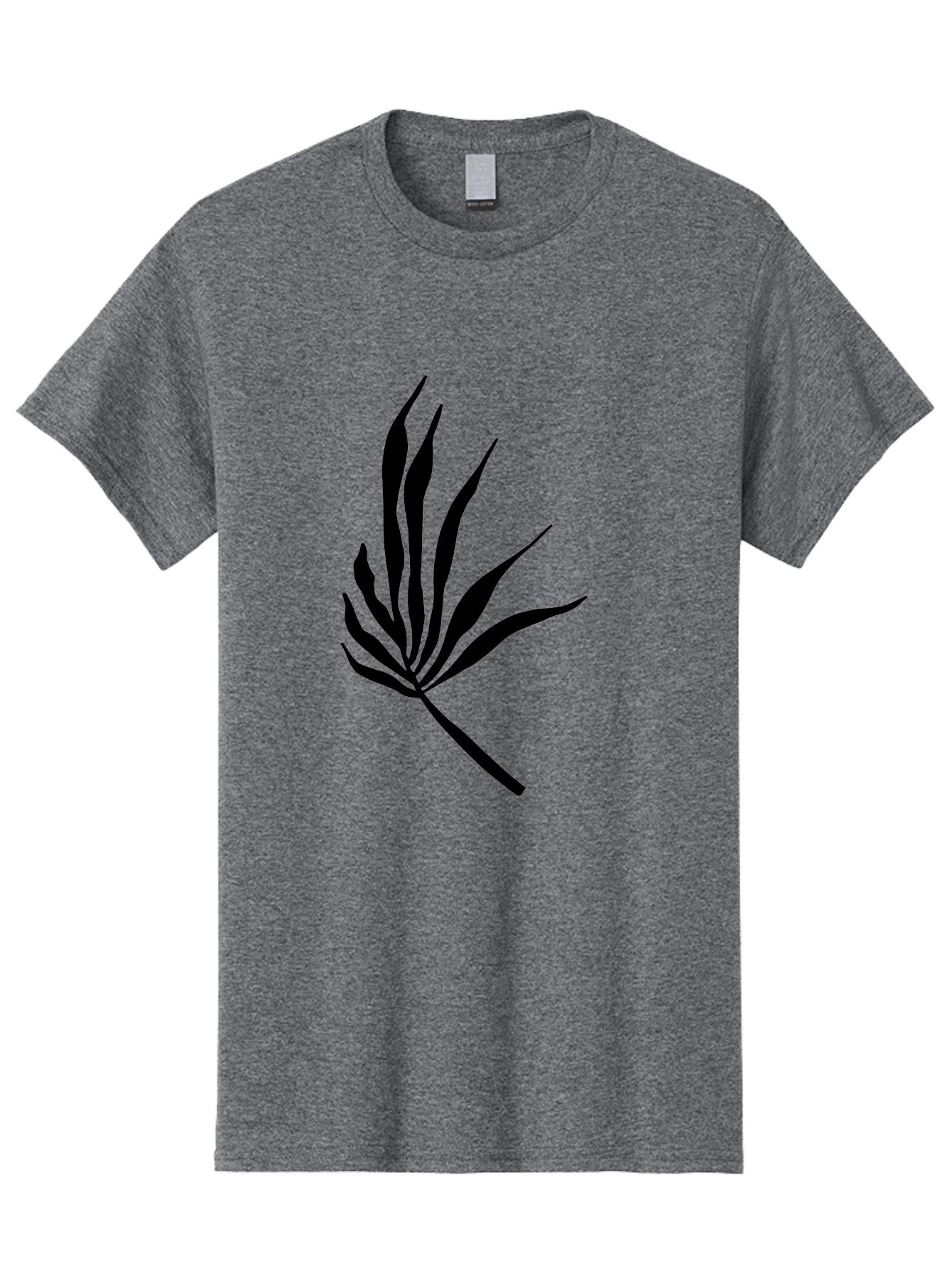 Bamboo Men'S Graphic Tee, 100% Cotton, Comfortable Casual Summer Wear, Machine Washable, Bamboo, Black Silhouette, Minimalist Design, Simple Shapes, Modern Art, Graphic Illustration, Leafy Stems, Contemporary Style, Abstract Form - Aaa360