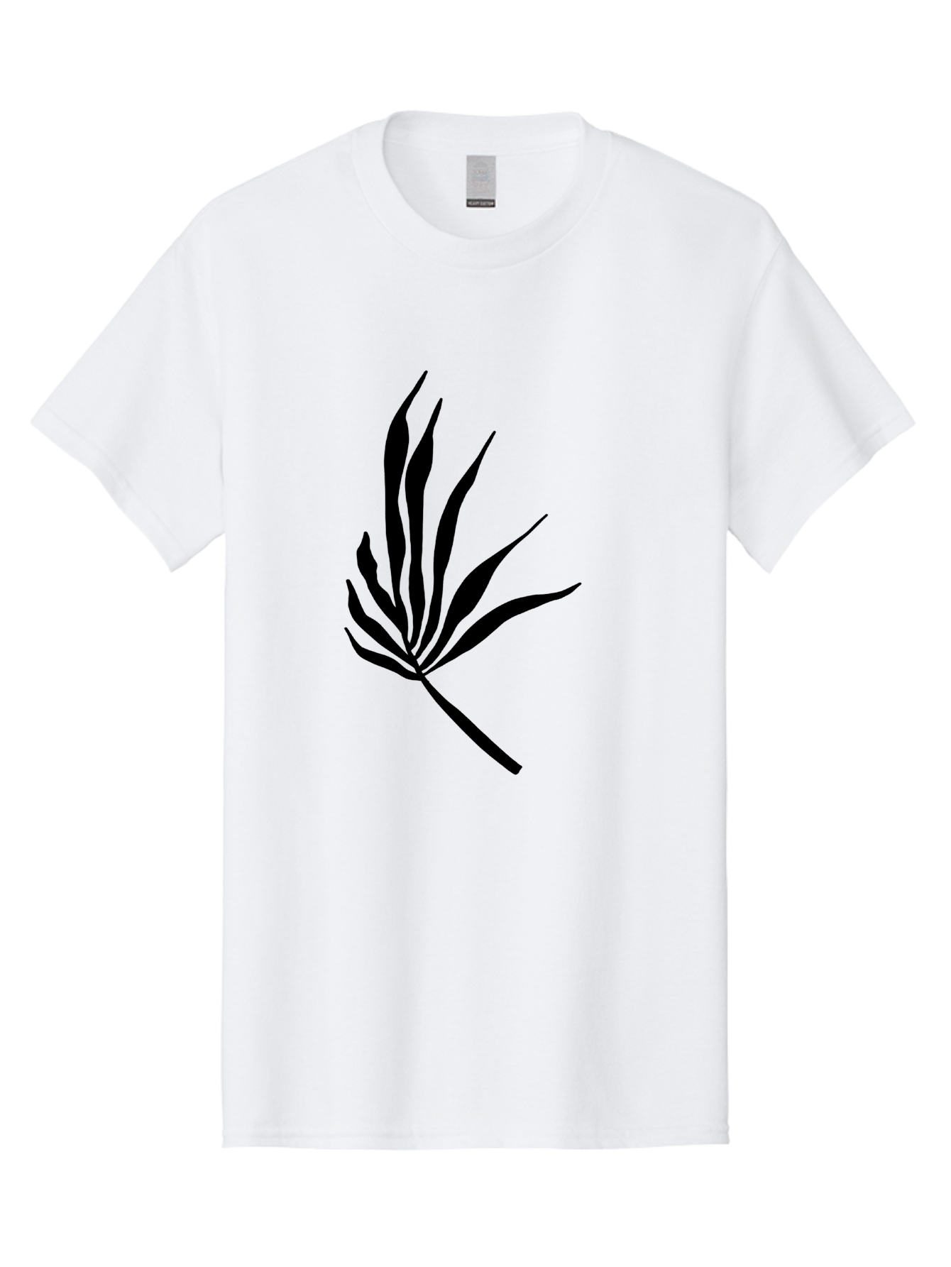 Bamboo Men'S Graphic Tee, 100% Cotton, Comfortable Casual Summer Wear, Machine Washable, Bamboo, Black Silhouette, Minimalist Design, Simple Shapes, Modern Art, Graphic Illustration, Leafy Stems, Contemporary Style, Abstract Form - Aaa360