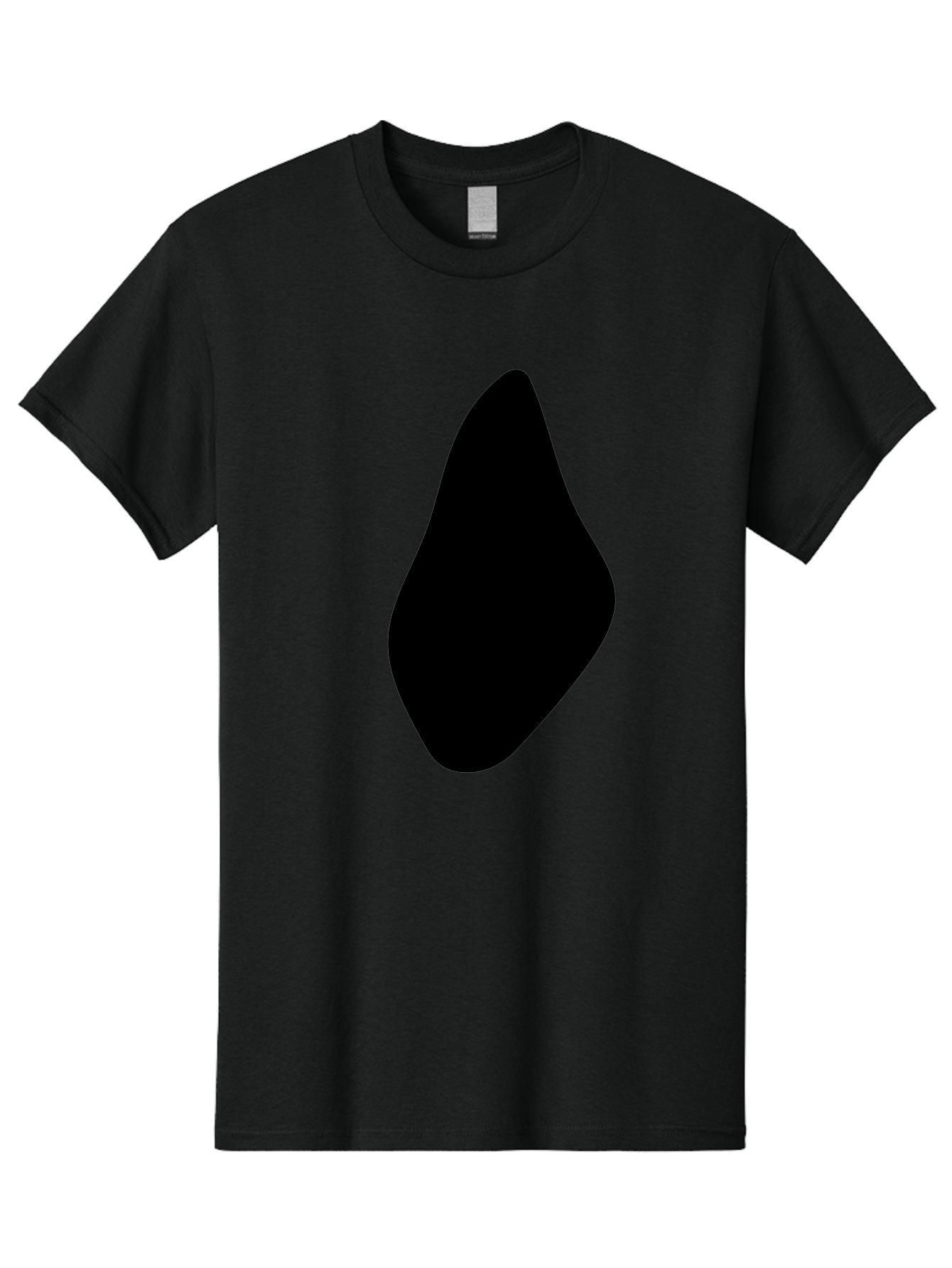 Black-Abstract-Shape Men'S Graphic Tee, 100% Cotton, Comfortable Casual Summer Wear, Machine Washable, Black Silhouette, Smooth Shape, Abstract Design, Minimalist Art, Simple Form, Elegant Silhouette, Modern Graphic - Aaa361