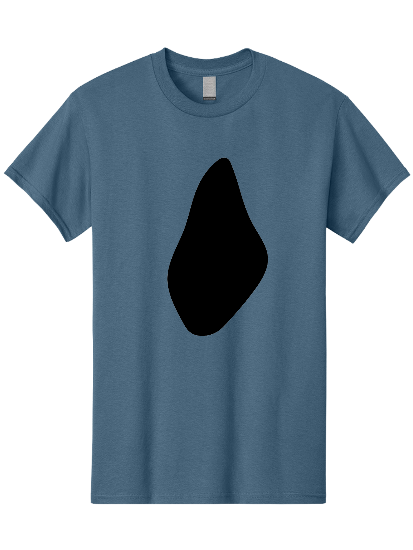 Black-Abstract-Shape Men'S Graphic Tee, 100% Cotton, Comfortable Casual Summer Wear, Machine Washable, Black Silhouette, Smooth Shape, Abstract Design, Minimalist Art, Simple Form, Elegant Silhouette, Modern Graphic - Aaa361