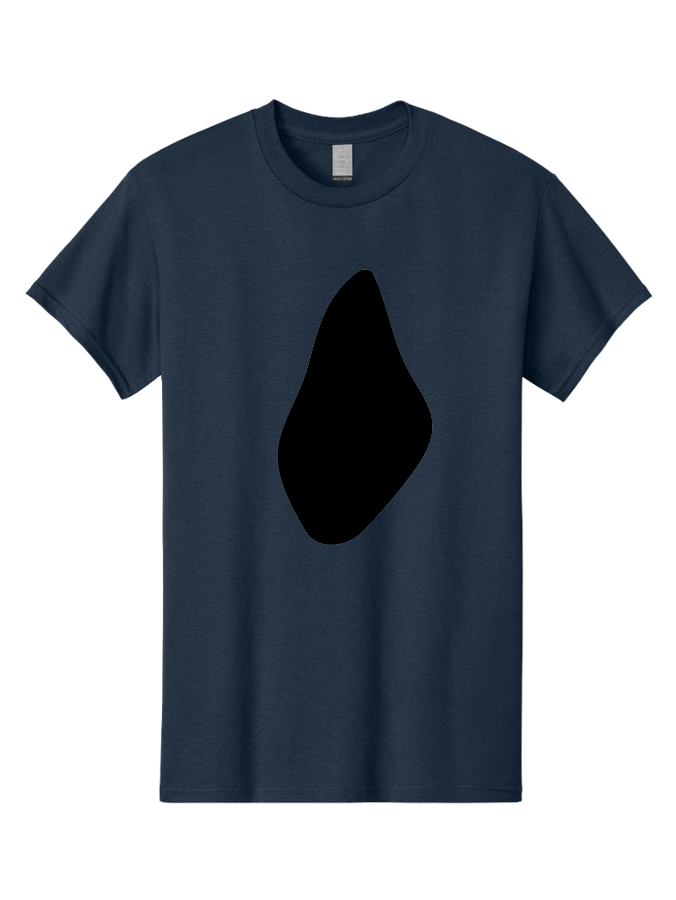 Black-Abstract-Shape Men'S Graphic Tee, 100% Cotton, Comfortable Casual Summer Wear, Machine Washable, Black Silhouette, Smooth Shape, Abstract Design, Minimalist Art, Simple Form, Elegant Silhouette, Modern Graphic - Aaa361
