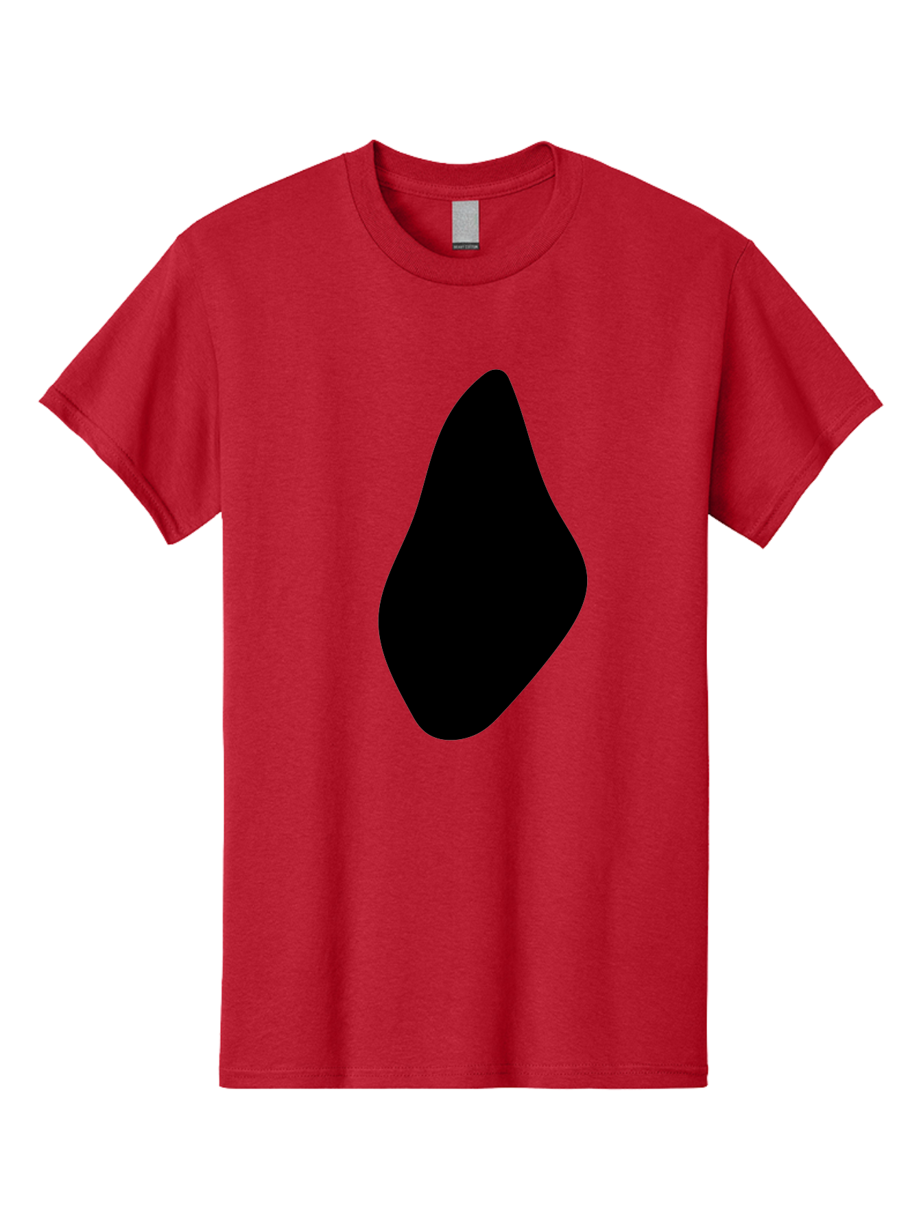 Black-Abstract-Shape Men'S Graphic Tee, 100% Cotton, Comfortable Casual Summer Wear, Machine Washable, Black Silhouette, Smooth Shape, Abstract Design, Minimalist Art, Simple Form, Elegant Silhouette, Modern Graphic - Aaa361