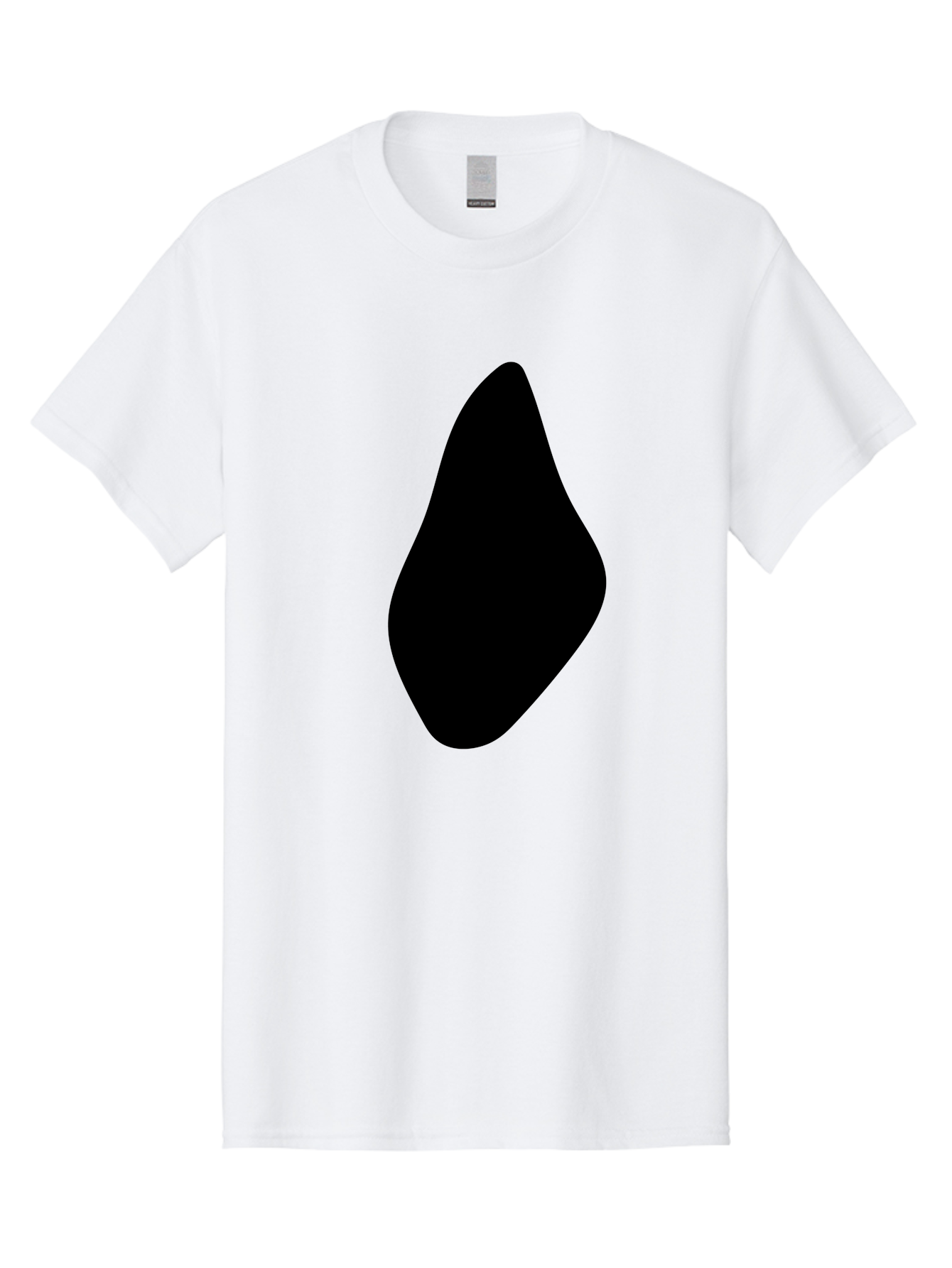 Black-Abstract-Shape Men'S Graphic Tee, 100% Cotton, Comfortable Casual Summer Wear, Machine Washable, Black Silhouette, Smooth Shape, Abstract Design, Minimalist Art, Simple Form, Elegant Silhouette, Modern Graphic - Aaa361