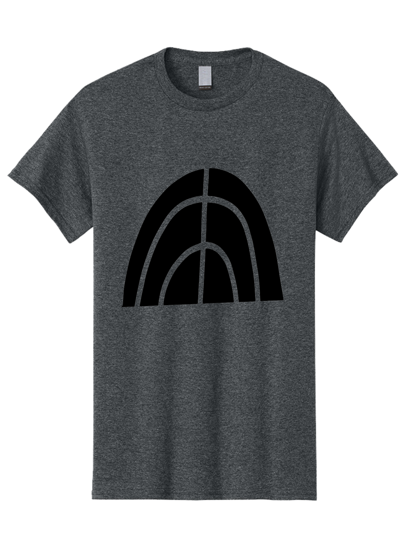 Black-Arch-Graphic Men'S Graphic Tee, 100% Cotton, Comfortable Casual Summer Wear, Machine Washable, Letter A, Simple Design, Typography, Bold Font, Black And Green, Modern Aesthetic, Graphic Element, Minimalist Style - Aaa362