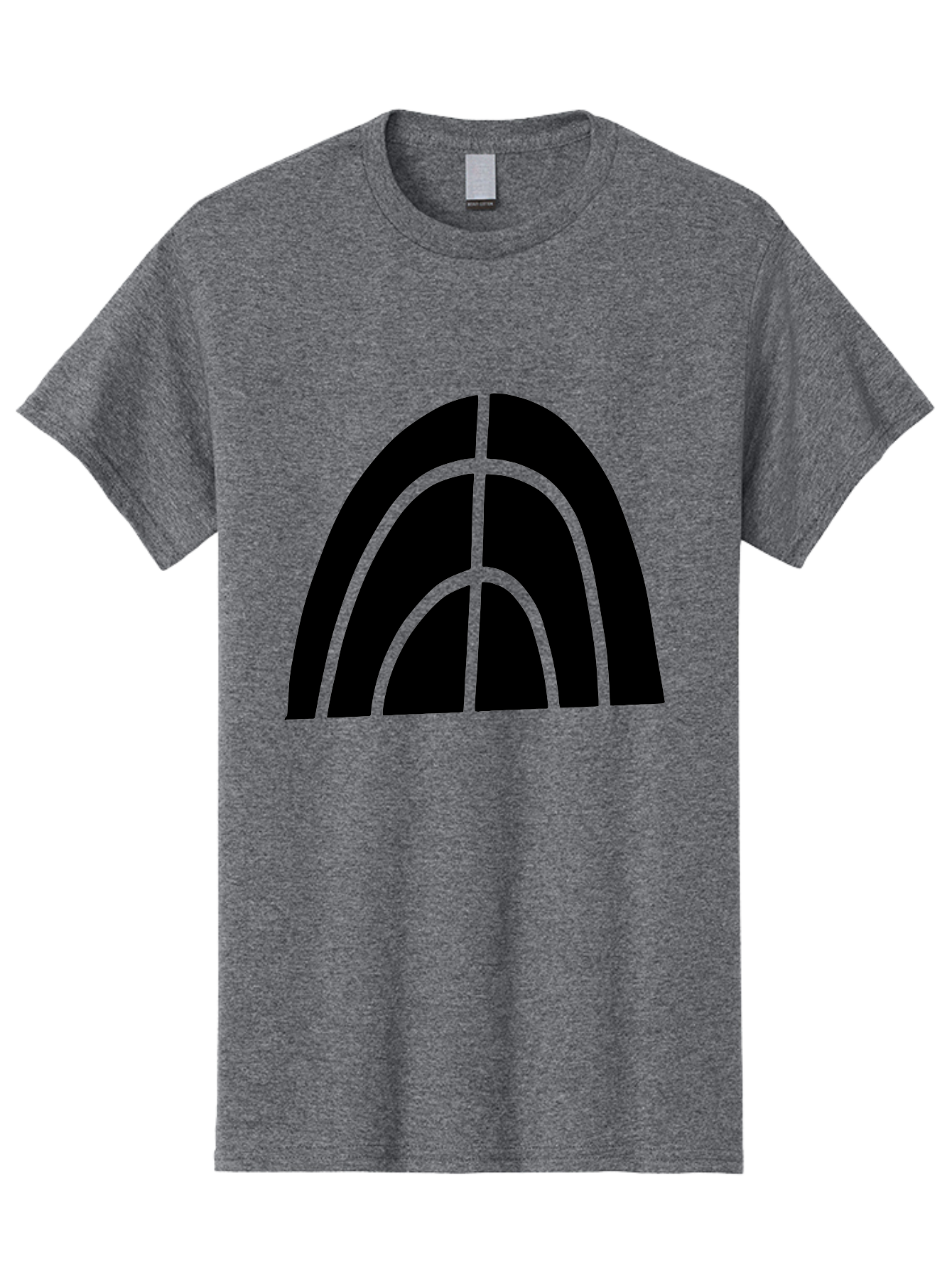 Black-Arch-Graphic Men'S Graphic Tee, 100% Cotton, Comfortable Casual Summer Wear, Machine Washable, Letter A, Simple Design, Typography, Bold Font, Black And Green, Modern Aesthetic, Graphic Element, Minimalist Style - Aaa362