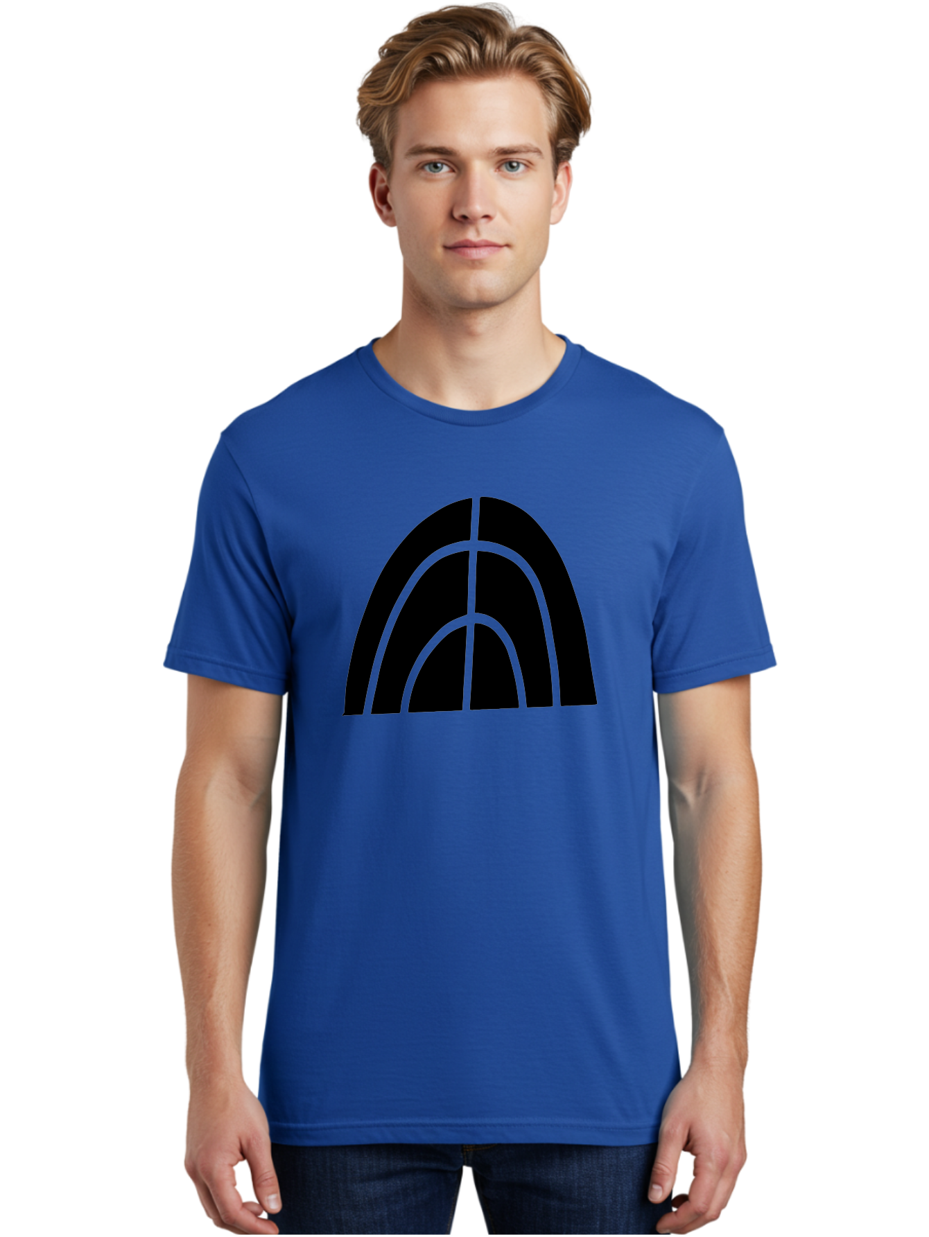 Black-Arch-Graphic Men'S Graphic Tee, 100% Cotton, Comfortable Casual Summer Wear, Machine Washable, Letter A, Simple Design, Typography, Bold Font, Black And Green, Modern Aesthetic, Graphic Element, Minimalist Style - Aaa362