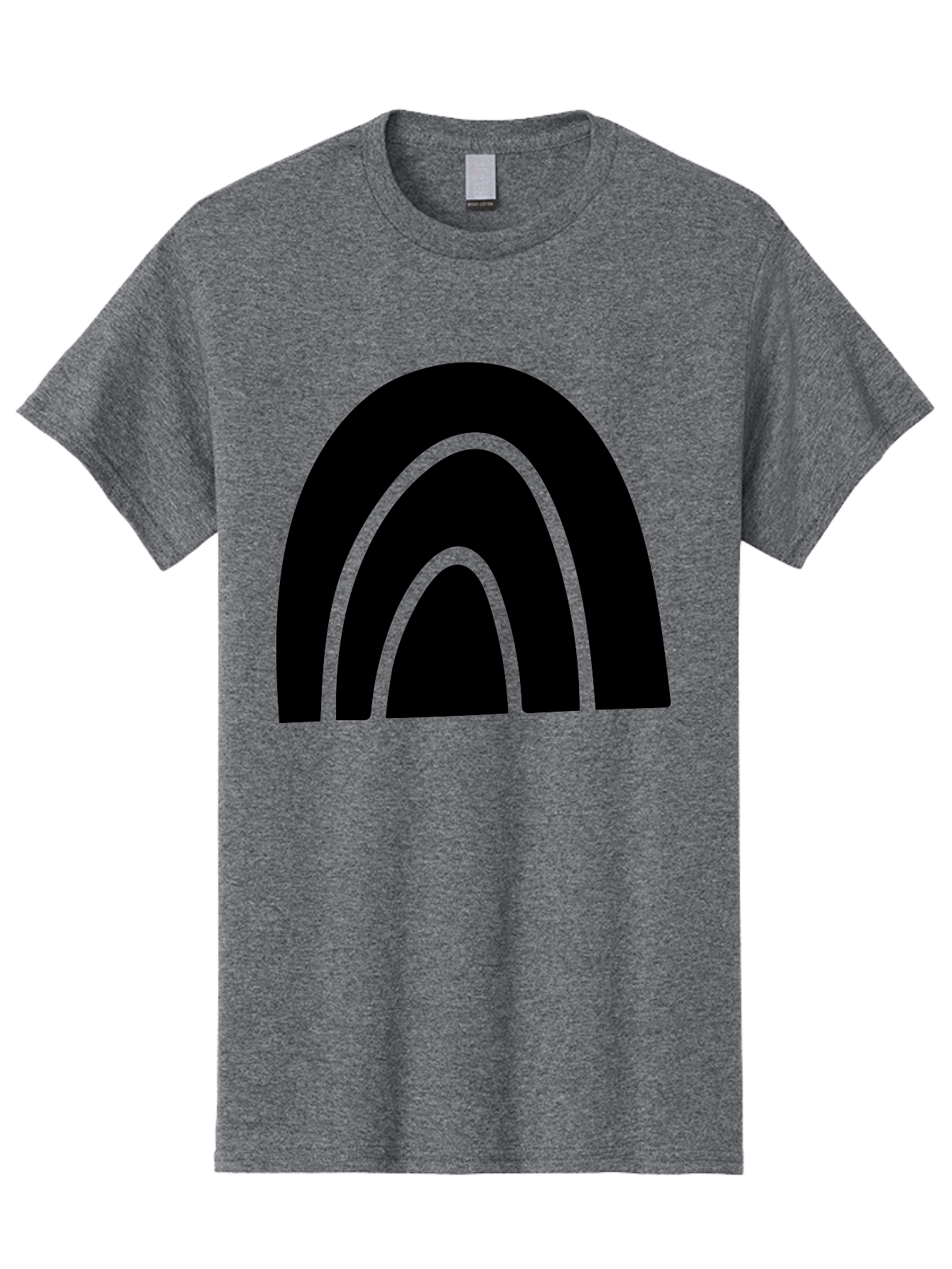 Black-Arches Men'S Graphic Tee, 100% Cotton, Comfortable Casual Summer Wear, Machine Washable, Black Arches, Neon Green Outlines, Modern Minimalist Design, Simple Shapes, Abstract Art, Geometric Pattern - Aaa363