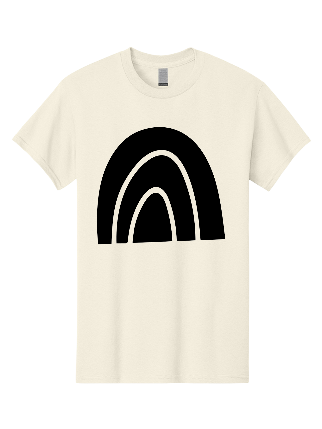 Black-Arches Men'S Graphic Tee, 100% Cotton, Comfortable Casual Summer Wear, Machine Washable, Black Arches, Neon Green Outlines, Modern Minimalist Design, Simple Shapes, Abstract Art, Geometric Pattern - Aaa363