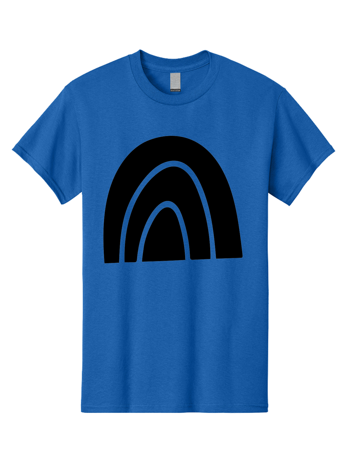 Black-Arches Men'S Graphic Tee, 100% Cotton, Comfortable Casual Summer Wear, Machine Washable, Black Arches, Neon Green Outlines, Modern Minimalist Design, Simple Shapes, Abstract Art, Geometric Pattern - Aaa363